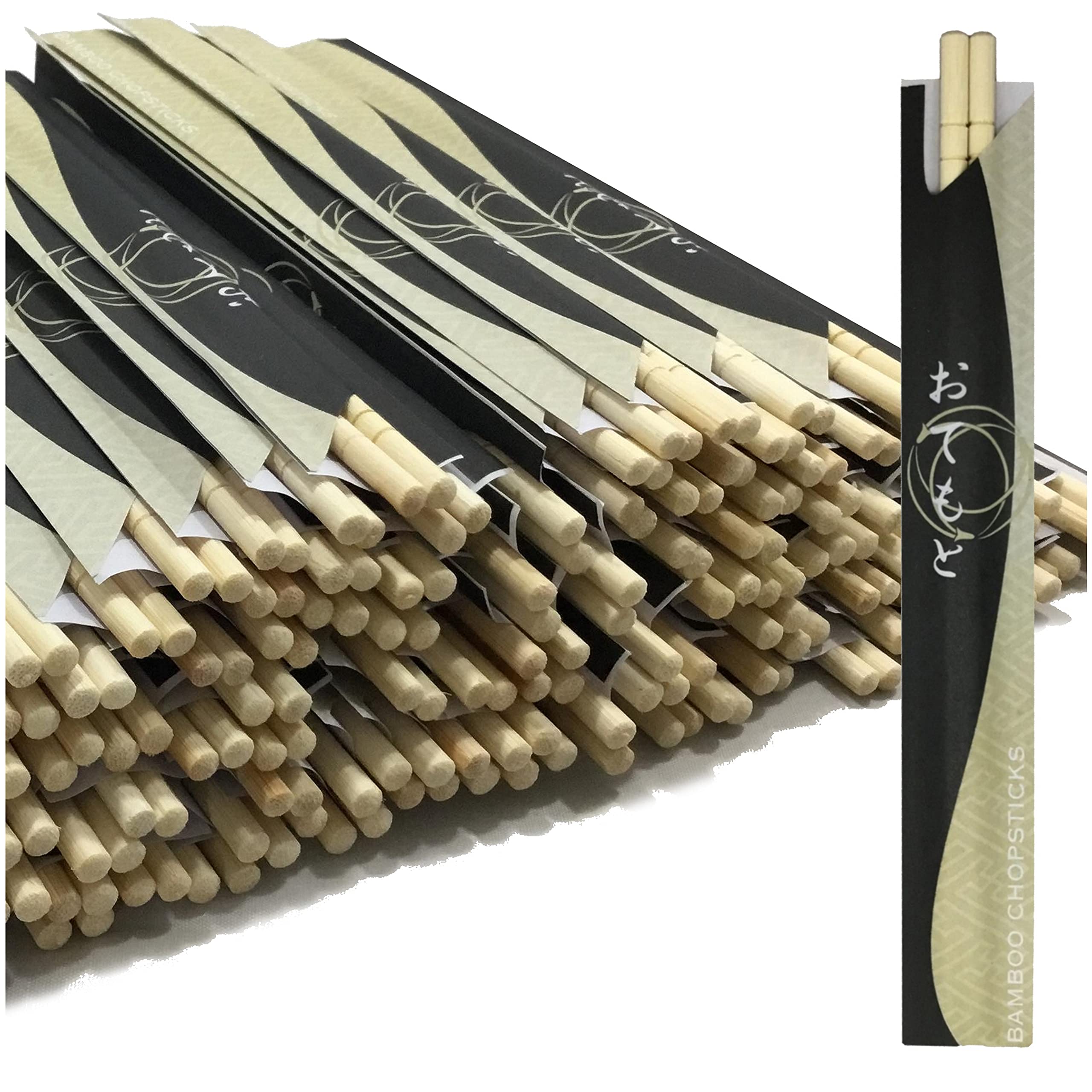 200-Pack Premium Bamboo Disposable Chopsticks - Separated Round Sushi Chopsticks | Bulk Wooden Chinese Chopsticks for Restaurants, Takeout & Home Use | Eco-Friendly Disposable Utensils (100 Pairs)