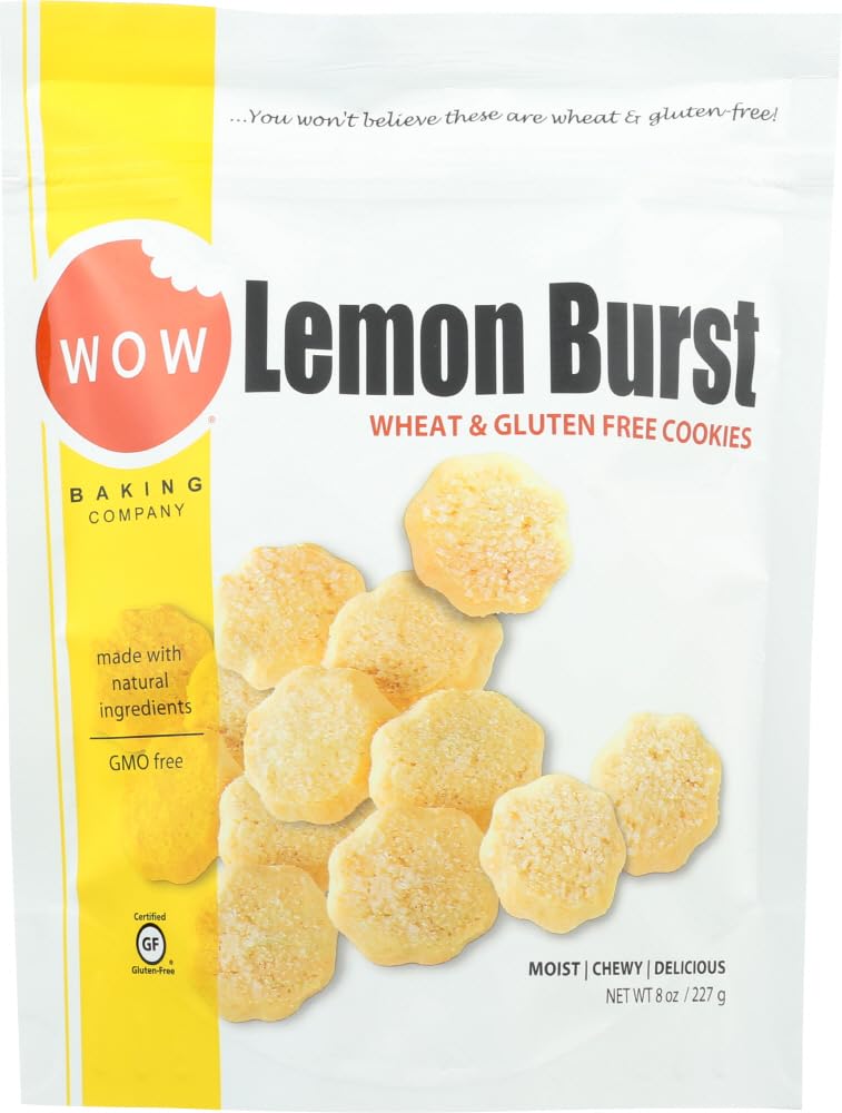 Lemon Burst Wow Baking Cookies - 8 oz Bag (Pack of 12) | Sweet & Tangy Lemon Flavored Cookies for Baking, Snacking & Gift Giving | Perfect for Parties, Tea Time & Holiday Treats