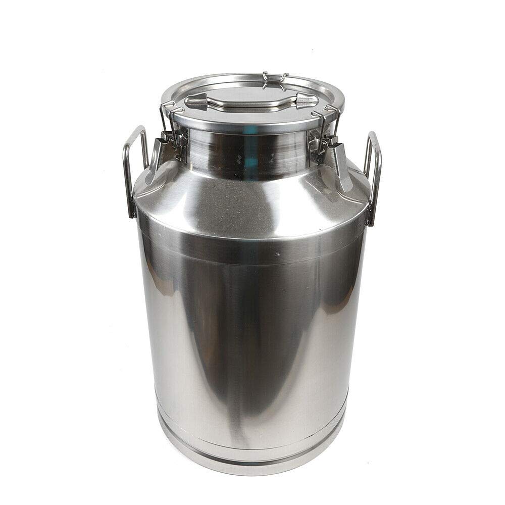 LOYALHEARTDY 15.85 Gallon (60L) Stainless Steel Milk Can & Wine Pail with Airtight Sealed Lid - Food Grade Storage Container for Milk Transport, Fermentation, Bulk Liquid Storage - Perfect for Dairy Farms, Wineries & Home Brewing