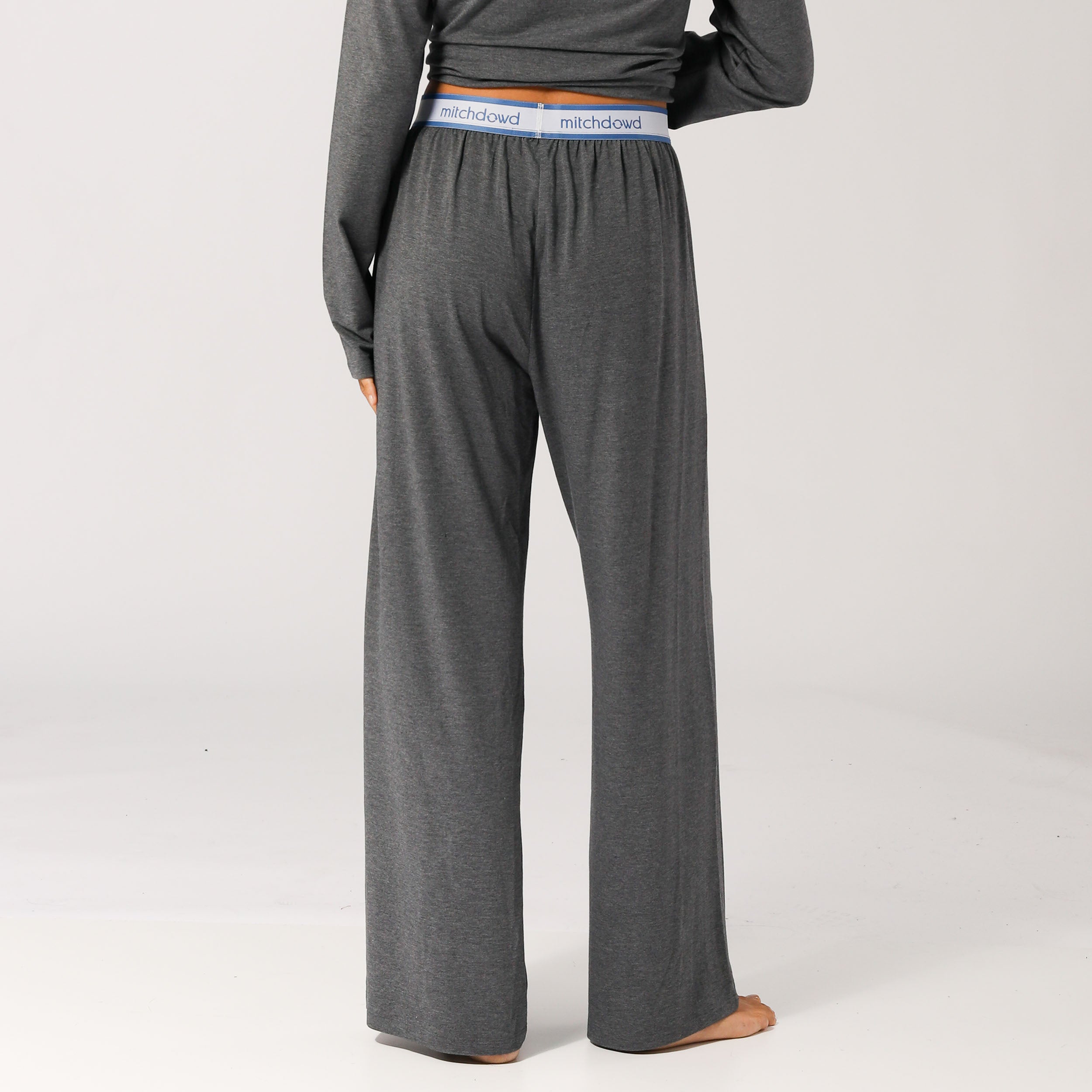 Women's Soft Bamboo Knit Sleep Pants - Breathable Lounge Pajama Bottoms in Grey Marle for Comfortable Nightwear & Relaxing at Home
