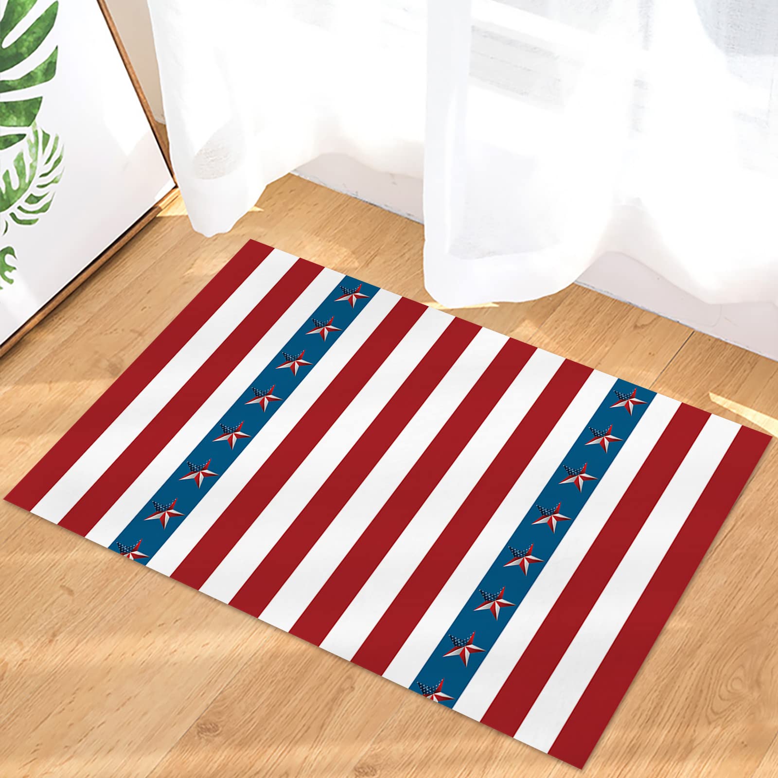 American Patriotic Stars & Stripes Doormat 20x32 - Outdoor Welcome Mat for Home & Entryway Decor
