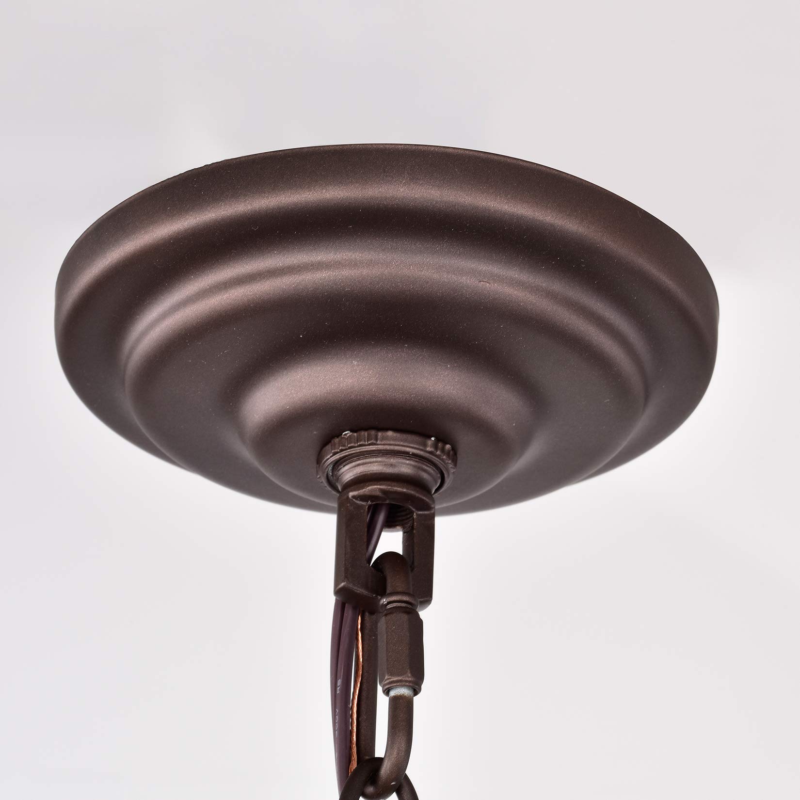 6-Light Globe Pendant Light Fixture - Oil Rubbed Bronze Farmhouse Chandelier - 21 Inch Hanging Lights for Kitchen Island, Dining Room, Living Room & Bedroom - Perfect for Rustic, Industrial & Modern Home Decor