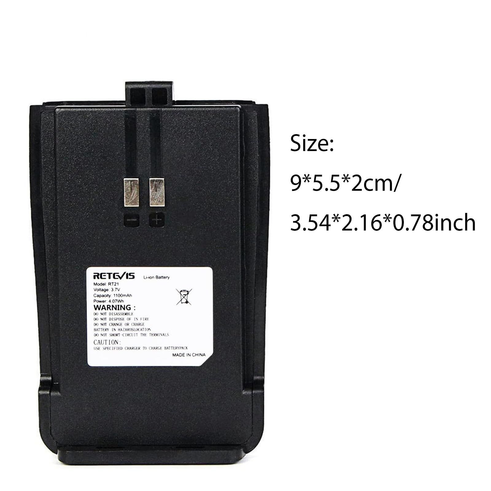 Retevis RT21 RT21V Rechargeable Li-ion Battery 1100mAh - 5 Pack for Two-Way Radios Walkie Talkies | Perfect for Outdoor Adventures, Construction Sites & Emergency Communication