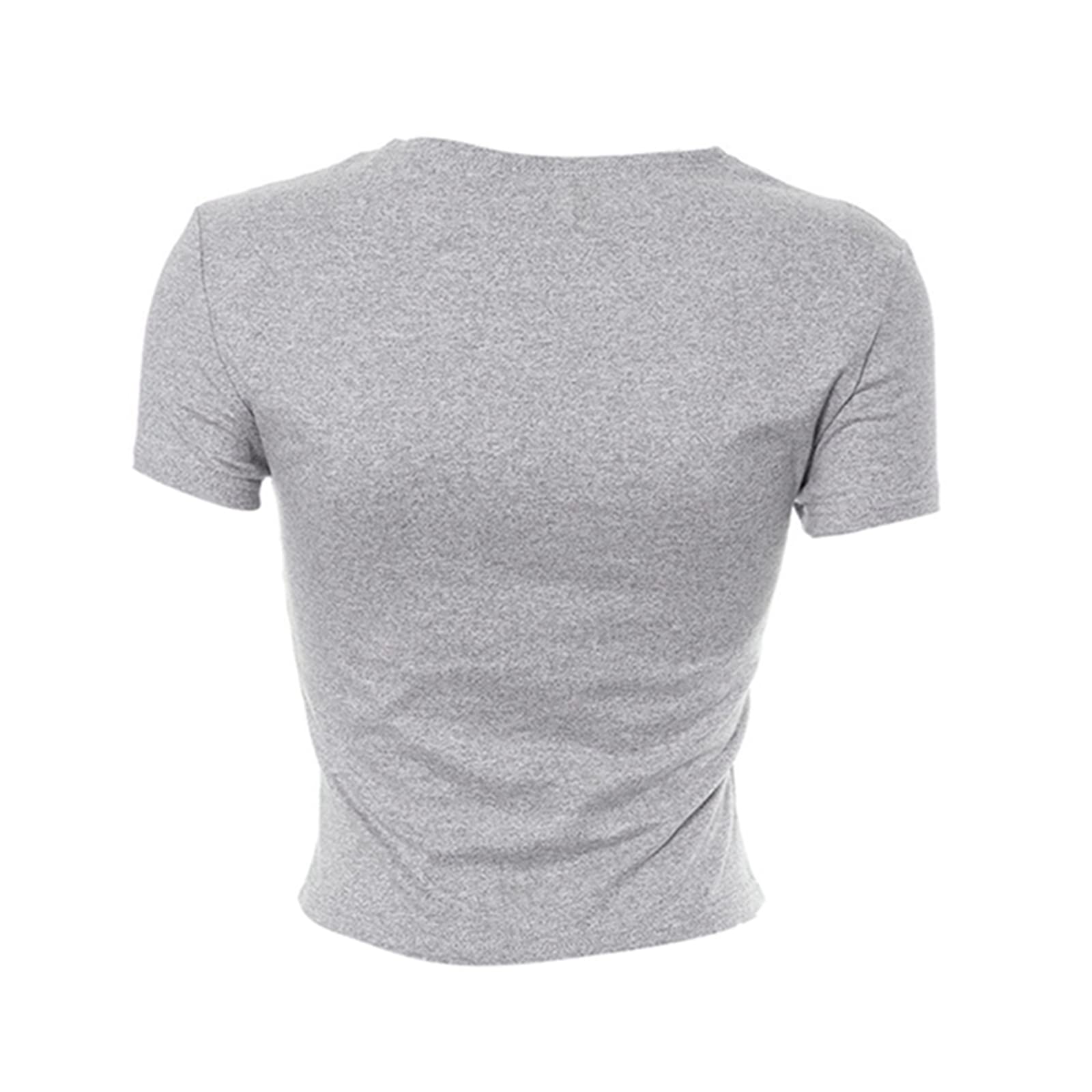Women's Slim Fit Crop Top T-Shirt - Short Sleeve Crew Neck Graphic Tee with Y2K Letter Print | Perfect for Summer Outfits, Casual Wear, and Street Style Fashion