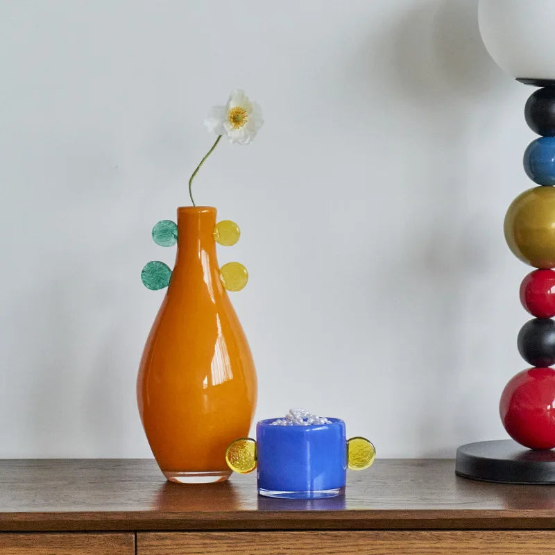 Elegant Carousel Pop Glass Vase - Modern Home Decor for Flowers, Centerpiece, Wedding & Party Decorations - Perfect for Living Room, Dining Table, and Special Events