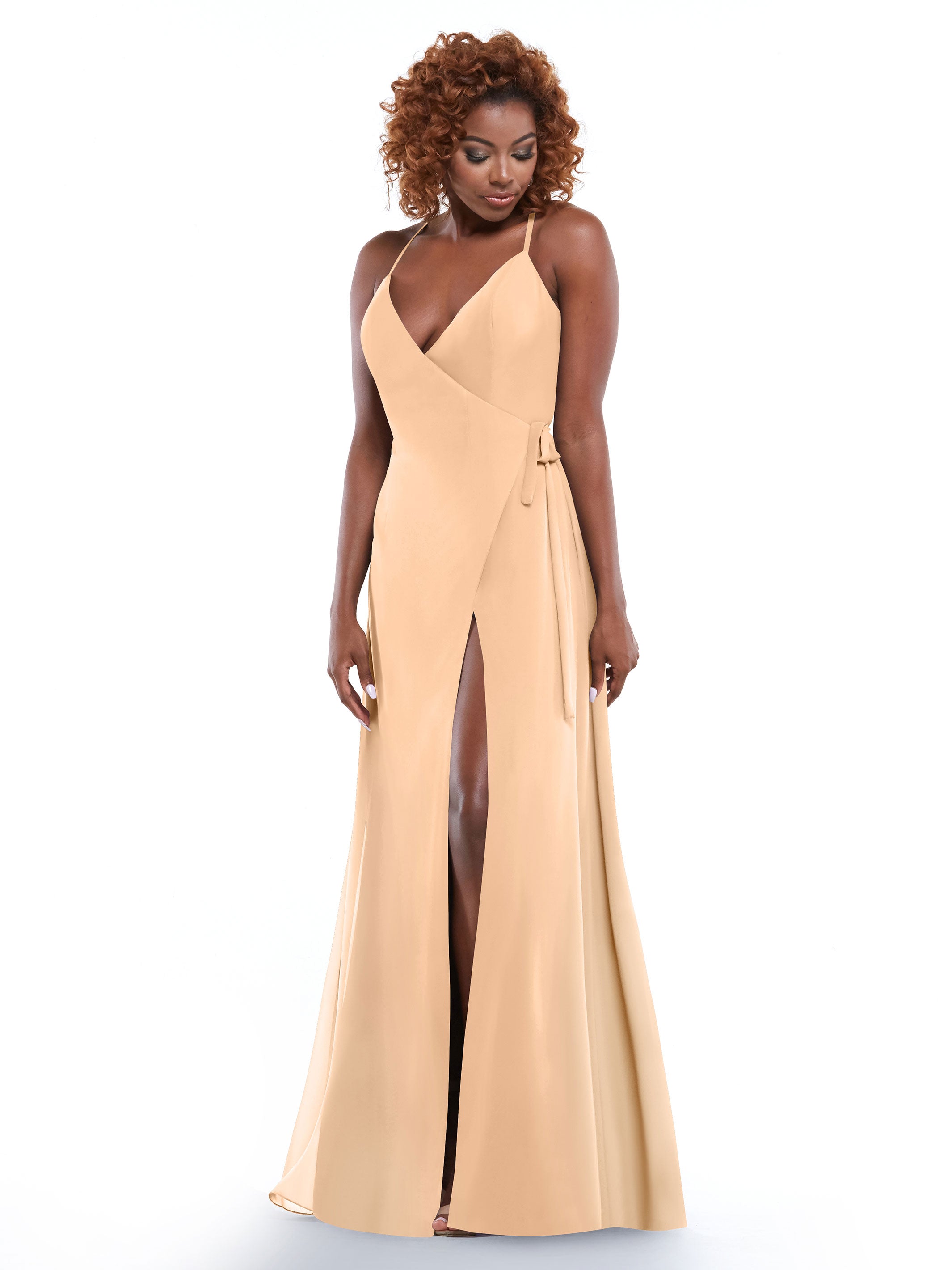 Elegant 80171 Sheath Chiffon Bridesmaid Dress with Adjustable Self-Tie Waist Sash - Perfect for Weddings, Formal Events & Special Occasions