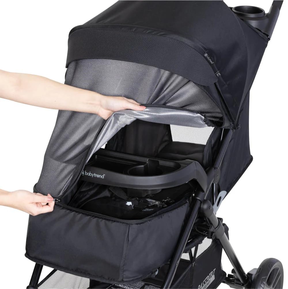Baby Trend Passport® Ultra Black Lightweight Stroller - Compact Foldable Travel Stroller for Infants & Toddlers - Perfect for Air Travel, Shopping, and Daily Walks