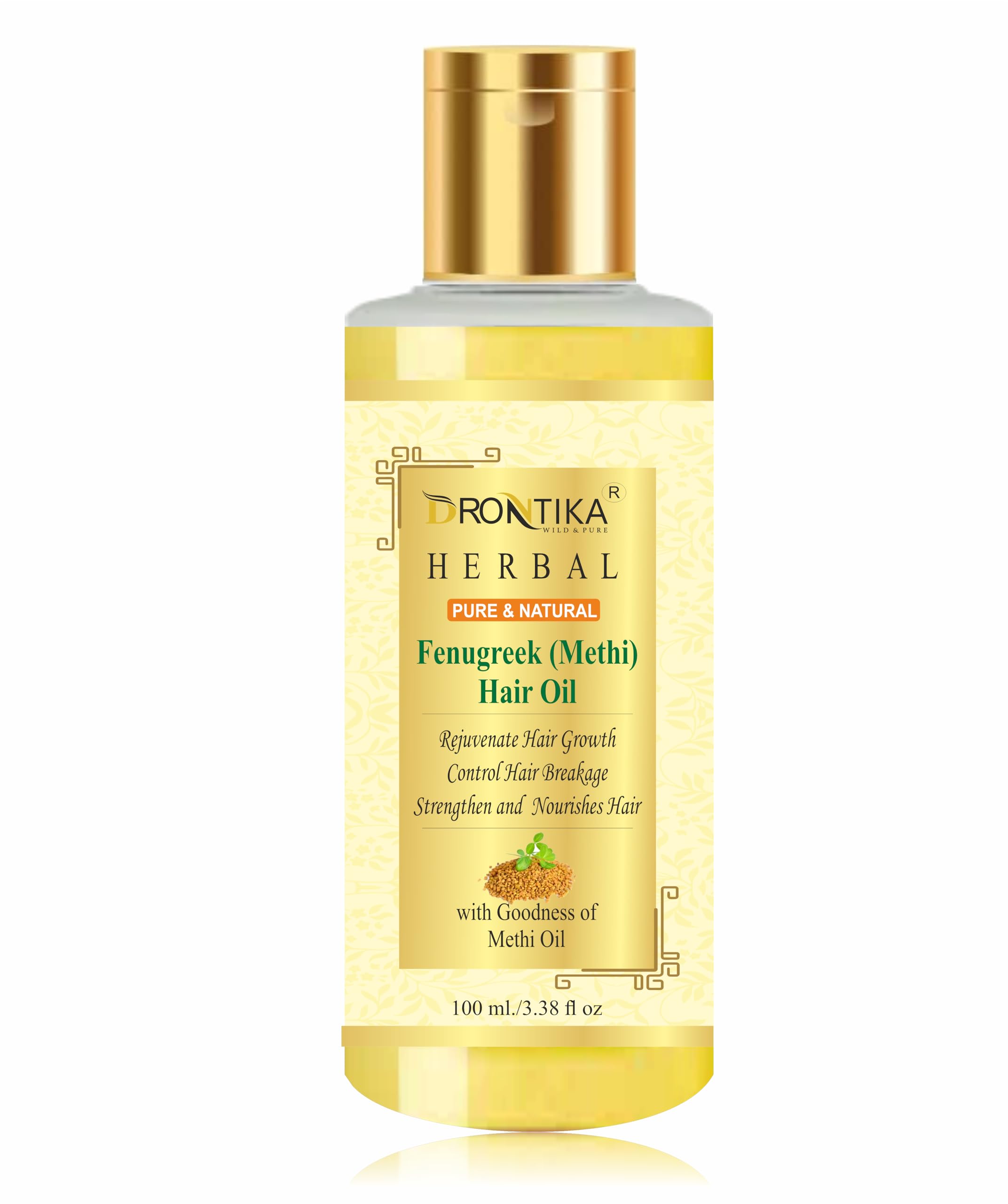 **Drontika Herbal Fenugreek (Methi) Hair Oil for Hair Growth & Hair Fall Control – 100ml (Pack of 2) – Natural Remedy for Thicker, Stronger Hair – Perfect for Daily Scalp Massage & Hair Care Routine**