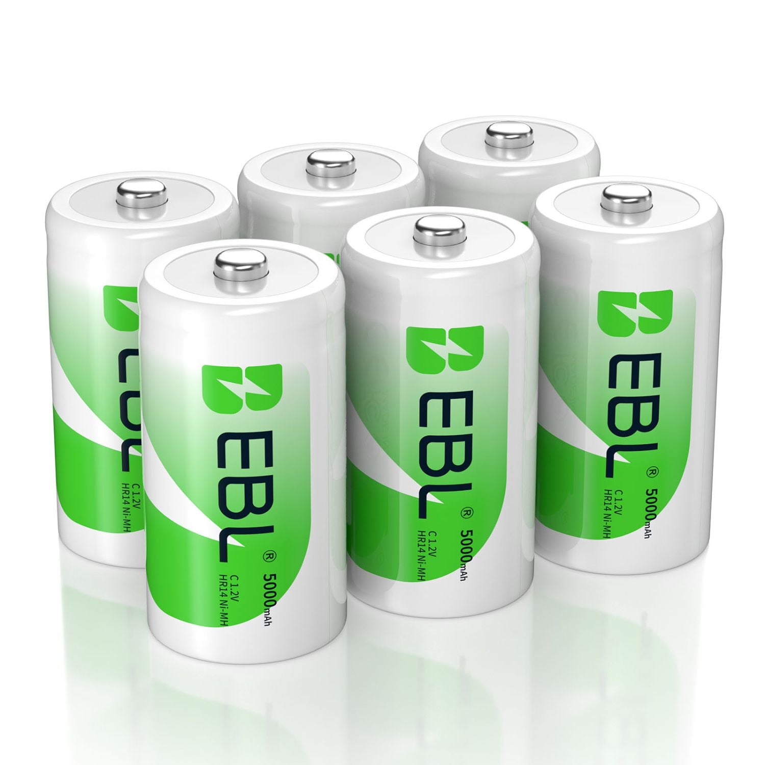 EBL 1.2V 5000mAh NiMH Rechargeable AA Batteries - 8 Pack High Capacity for Digital Cameras, Flashlights, Toys & More - Long Lasting Power Solution
