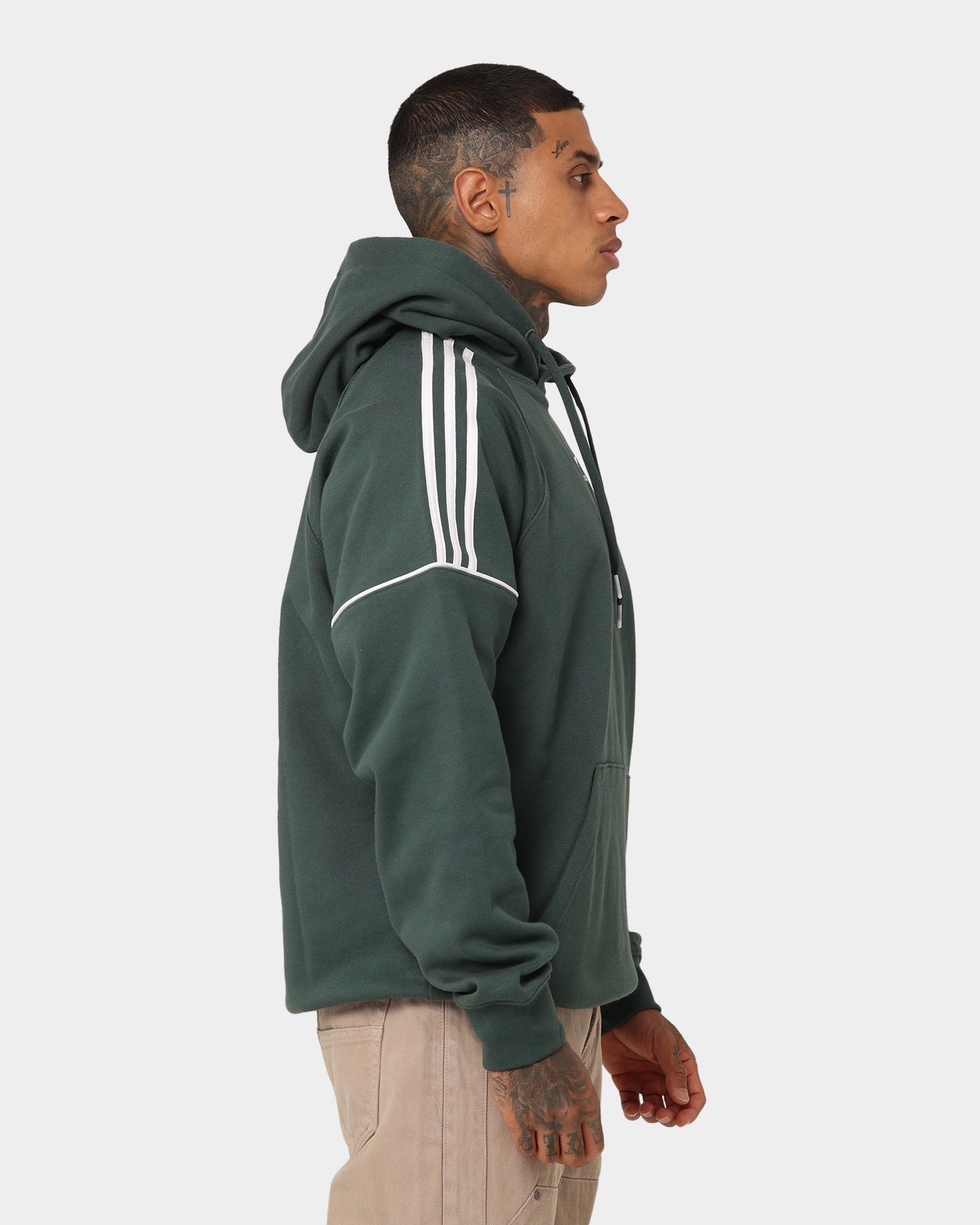 Adidas Essential Hoodie for Men & Women - Soft Cotton Pullover Sweatshirt with Kangaroo Pocket - Mineral Green - Perfect for Casual Wear, Gym & Outdoor Activities