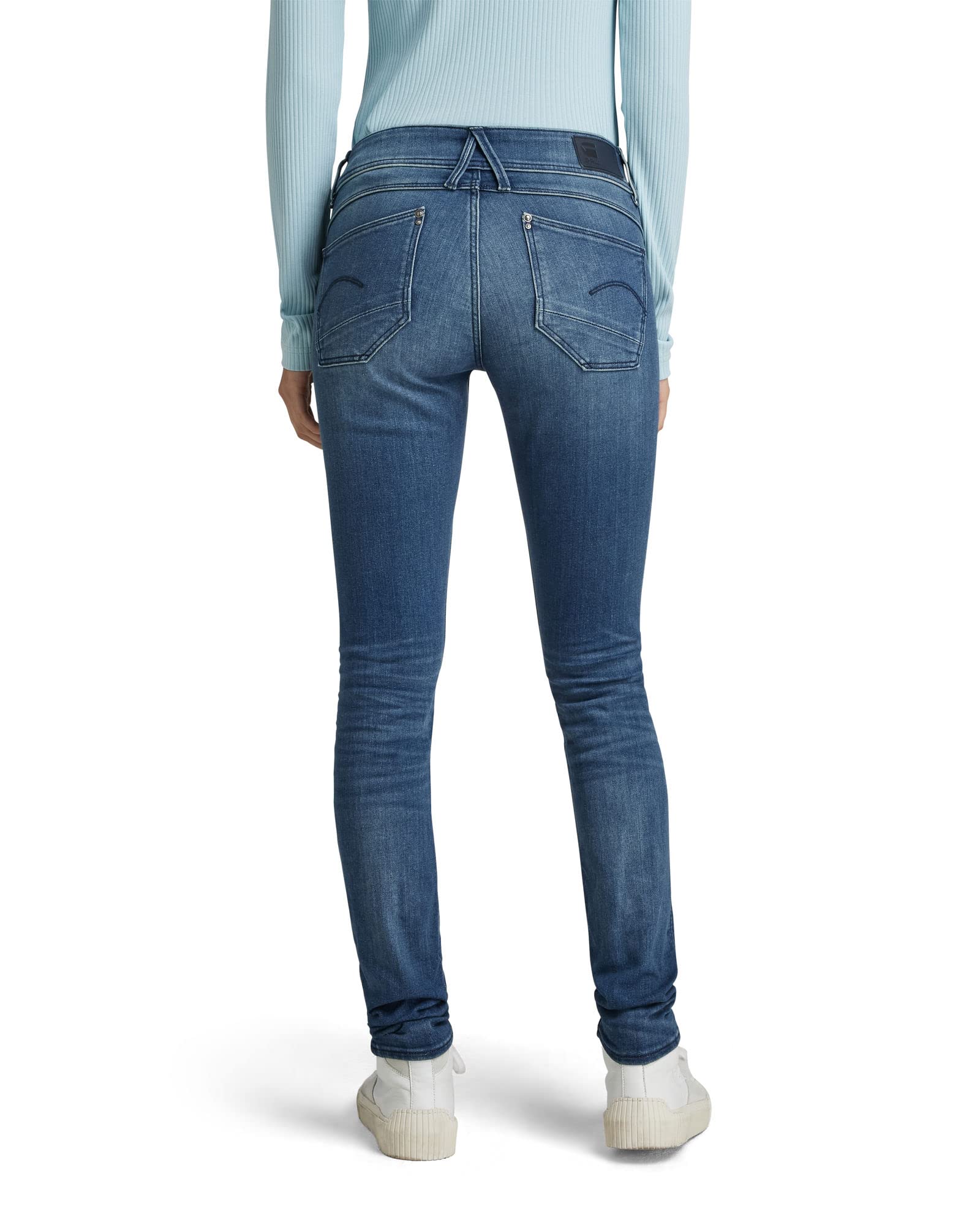 G-Star Raw Lynn Mid Skinny Jeans for Women - Blue Denim Pants EU 40/42 (US 31/34) - Slim Fit Stretch Jeans for Casual Wear & Night Out
