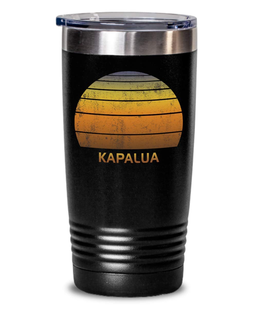 Retro Kapalua Maui Hawaii Tumbler - 20oz Insulated Stainless Steel Travel Mug - Keeps Drinks Hot/Cold for Hours - Perfect for Coffee, Tea, and Outdoor Adventures
