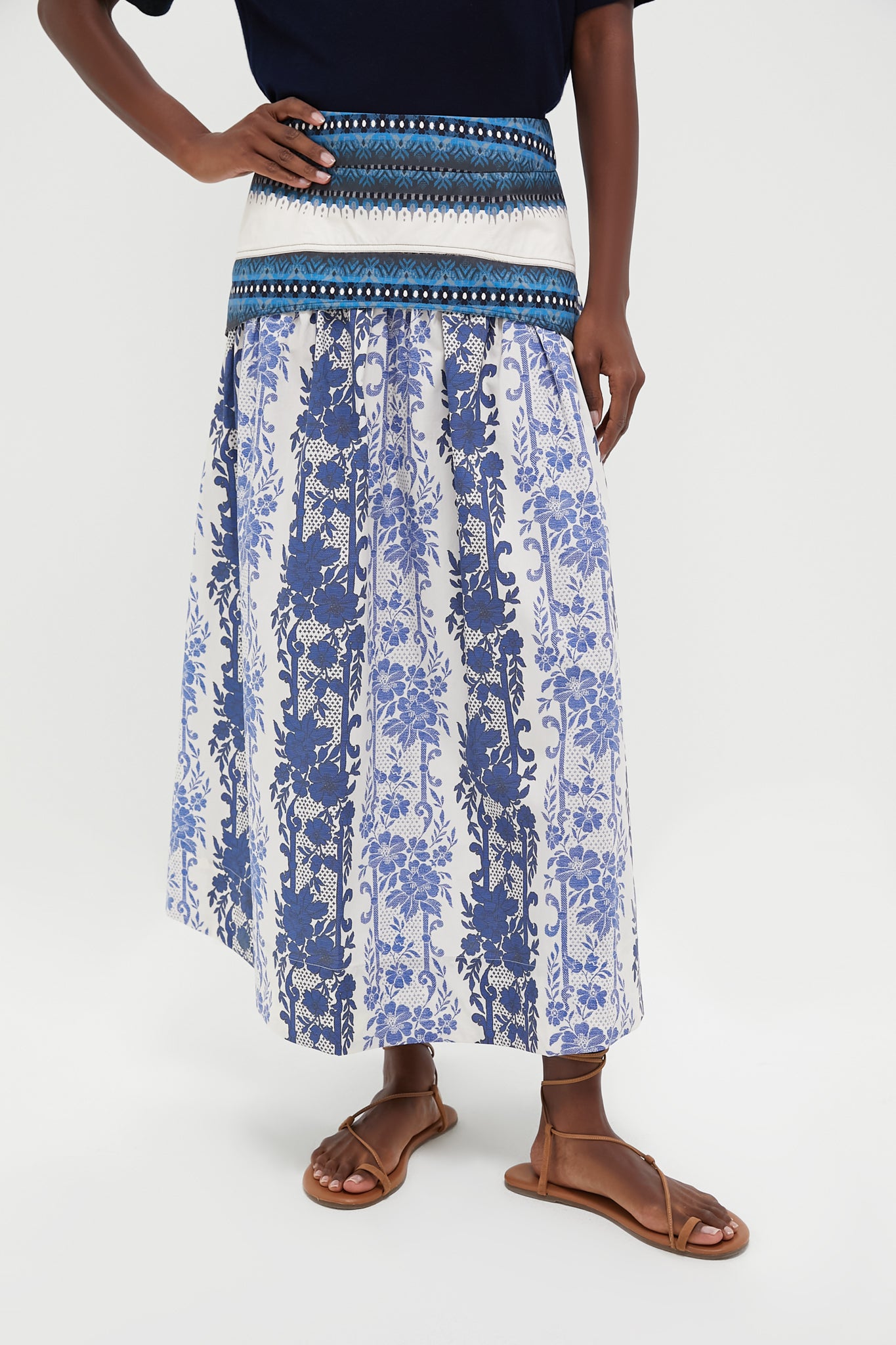 Bondi Blues Cotton Poplin Jolie Skirt - Women's Lightweight Summer Skirt for Casual Wear, Beach & Vacation Outfits