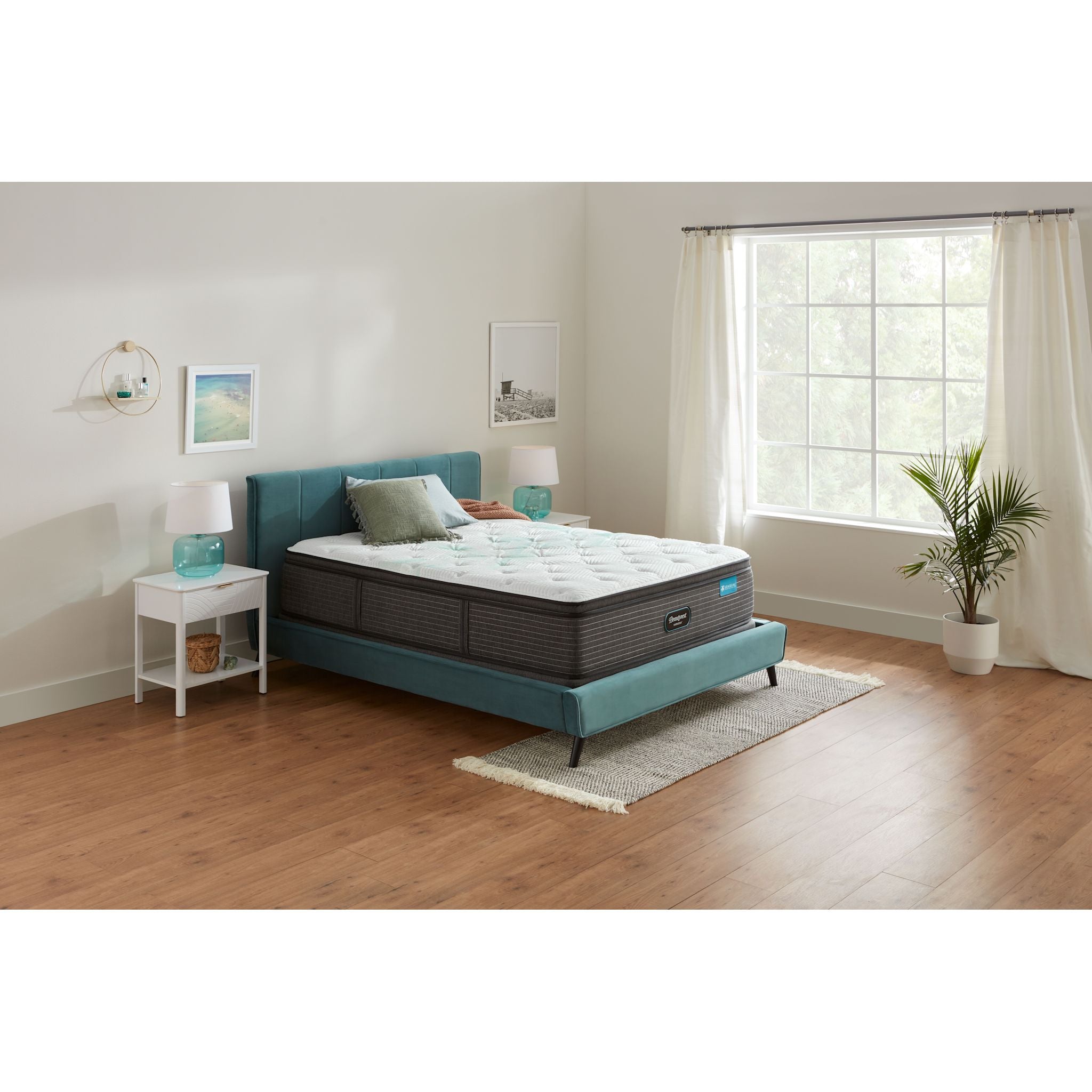 Beautyrest Maui Pillow Top 12 Inch Innerspring Mattress - Queen Size, Medium Firm, Cooling Gel Memory Foam for Back Pain Relief & Pressure Relief - Perfect for Side Sleepers, Couples & Hot Sleepers