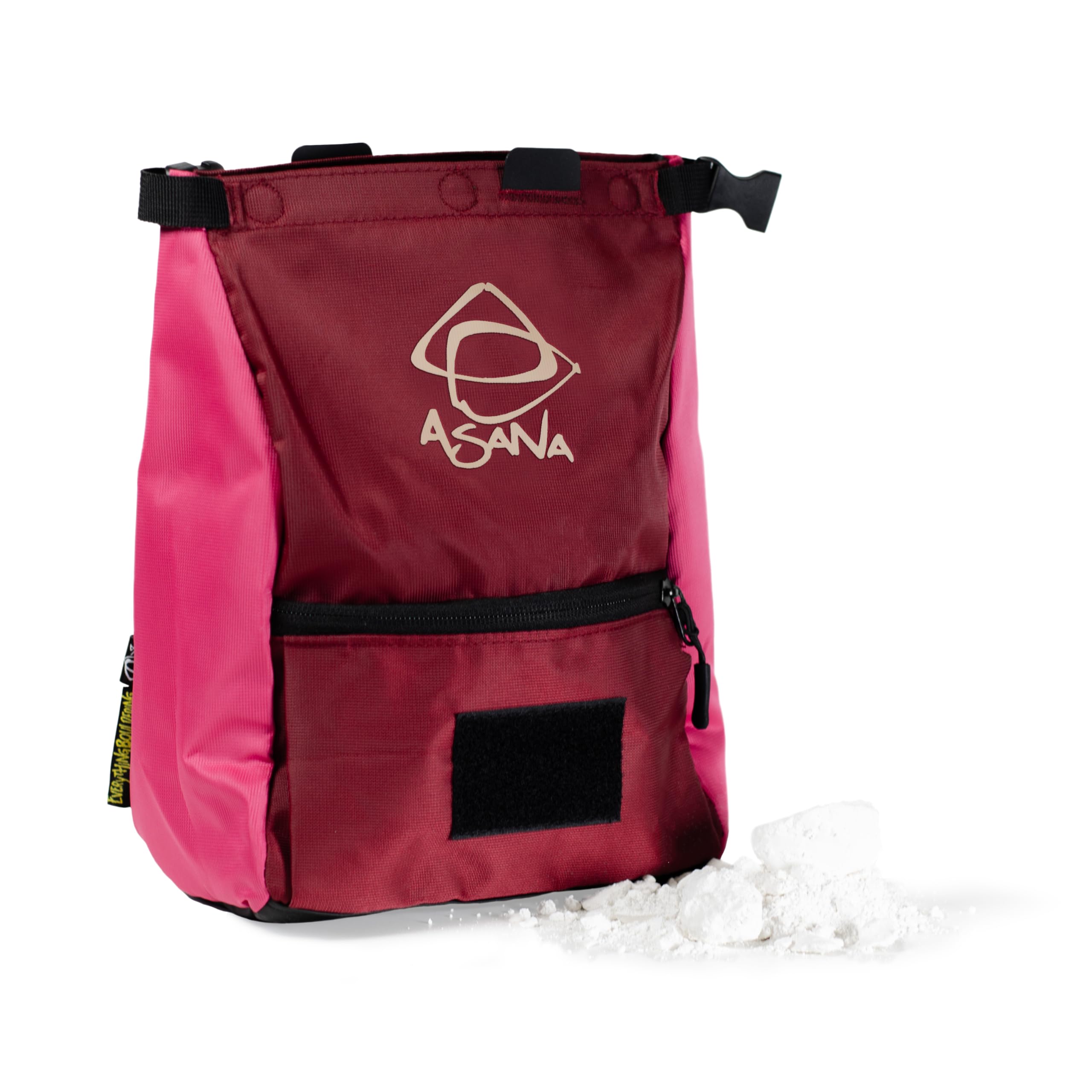 Premium Large Bouldering Chalk Pot - Asana Huckit Bucket with Open Lock Technology & Magnetic Closure | Expandable Pockets & Bamboo Chalk Brush | Ideal for Rock Climbing, Gym Training, Bouldering & Gymnastics | Perfect for Outdoor Adventures & Indoor Workouts