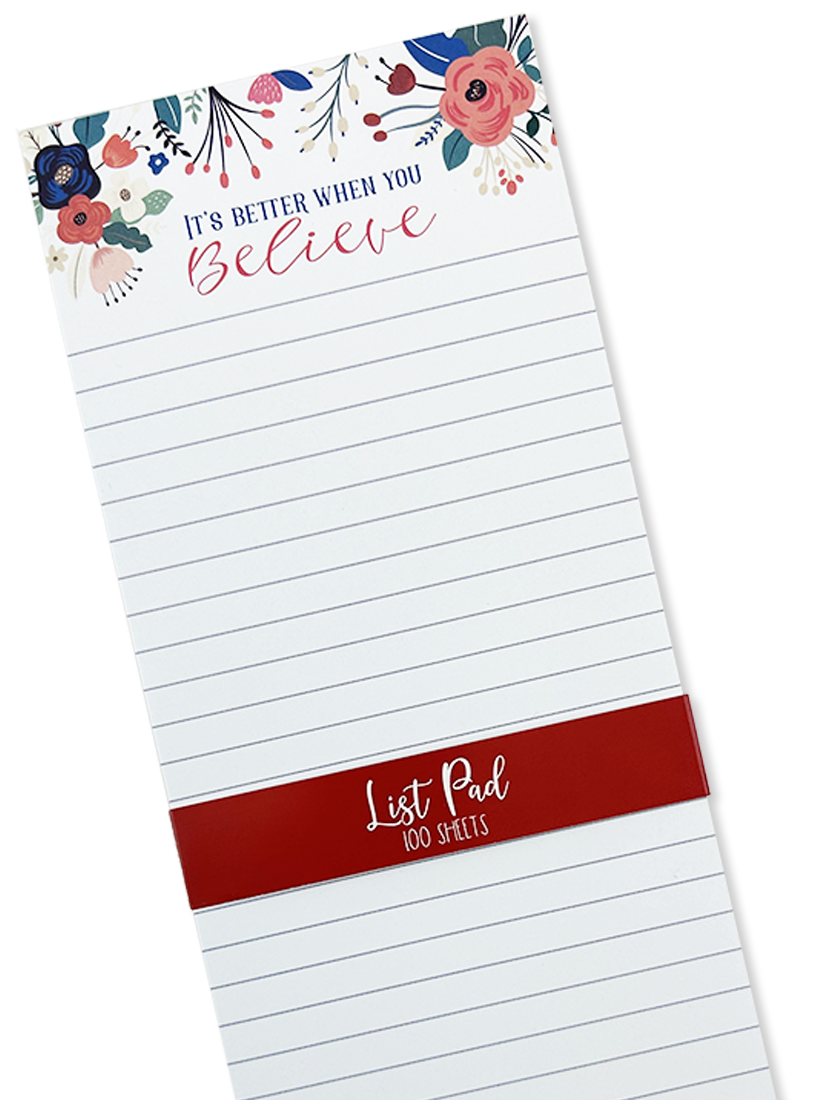 Better To Believe Chunky List Pad - 3-Pack Sticky Notes with Strong Adhesive for Office, School & Home Organization - Perfect for To-Do Lists, Reminders & Planning