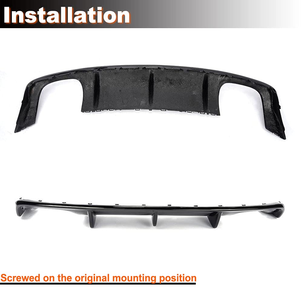 MCARCAR Rear Bumper Diffuser Lip for 2013-2016 Audi S3 A3 Sline Sedan - Gloss Black FRP Lower Spoiler & Bumper Guard Body Kit | Enhances Sporty Look & Protects Your Car