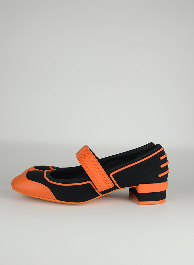 Dior Mary Jane Shoes Black & Orange - Size 38 | Elegant Women's Heels for Parties, Weddings & Formal Events