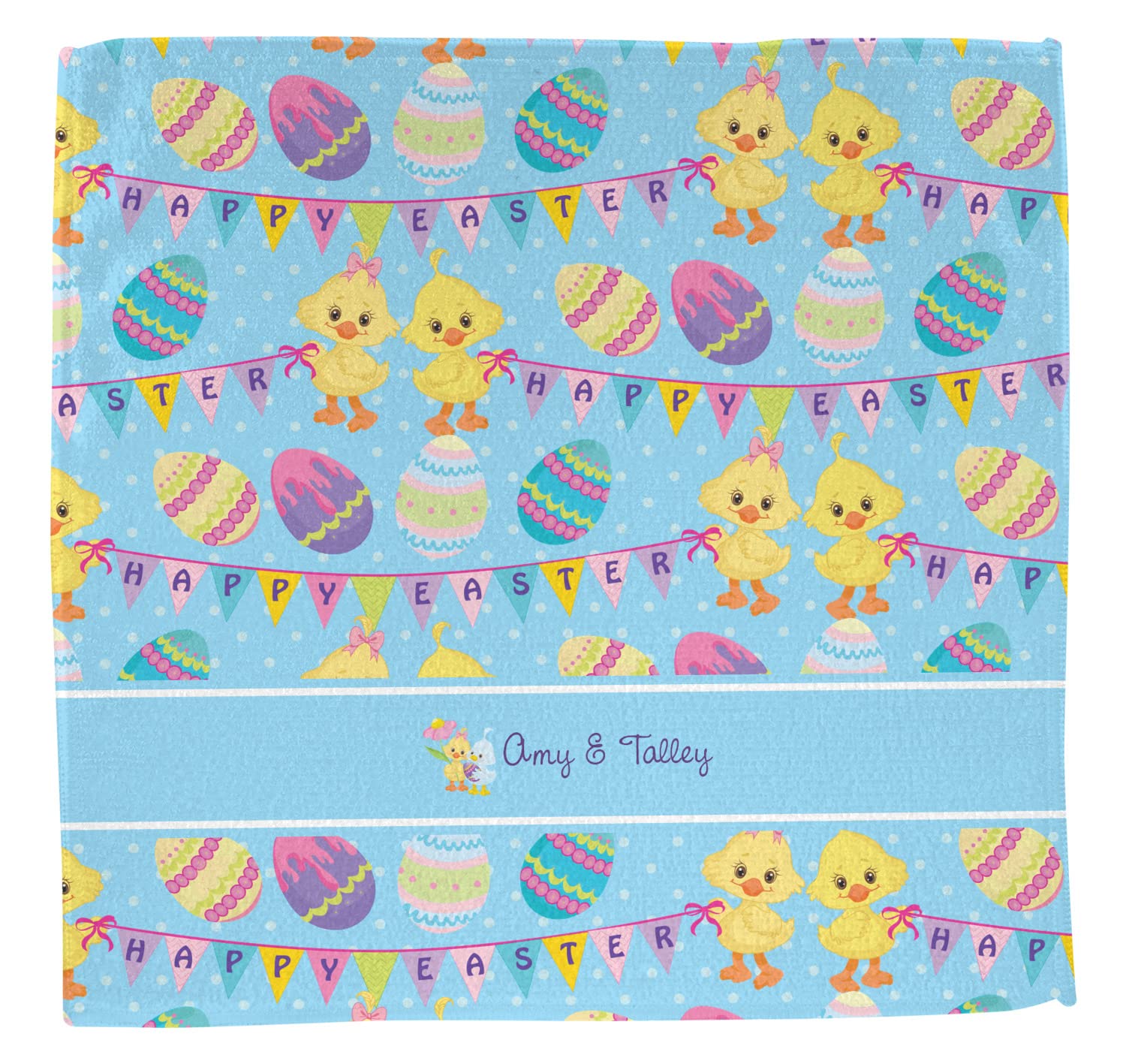 Personalized Happy Easter Washcloth - Custom Name & Design - Soft & Absorbent Cotton Towel for Easter Gifts, Baby Showers & Holiday Decor