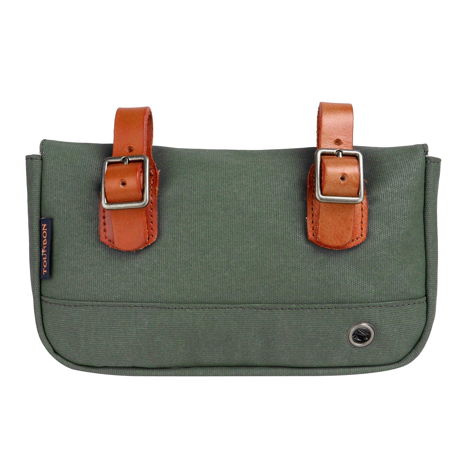 TOURBON Waterproof Bike Handlebar Bag - Durable Canvas Cycling Bag for Commuting, Touring & Outdoor Adventures