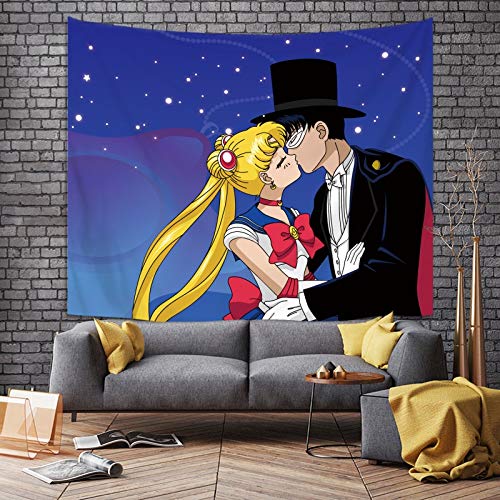 YUBAIBA Sailor Moon Anime Tapestry - 3D Digital Printed Wall Hanging for Bedroom Decor, Beach Towel Blanket, Anime Fan Gift (100x150cm) | Perfect for Home Decoration, Dorm Room & Anime Themed Parties