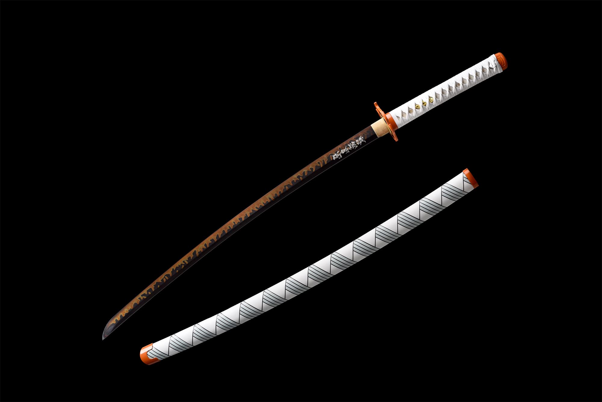 Demon Slayer Anime Cosplay Katana - Handmade T10 Steel Clay Tempered Sword with Hamon, Authentic Japanese Samurai Sword for Collection, Display & Cosplay Events