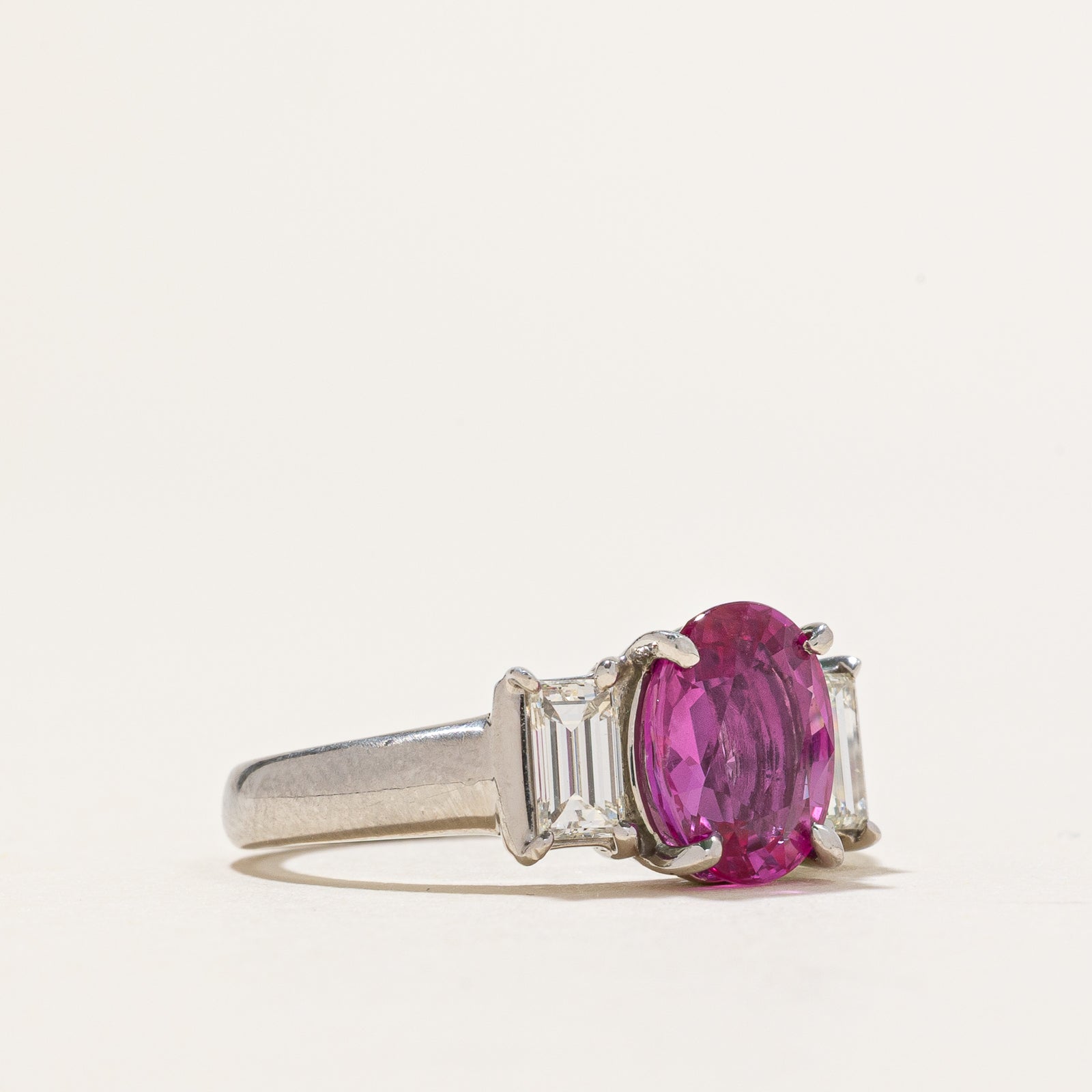 Natural Unheated Burmese Pink Sapphire & Diamond Ring - 2.42ct Pink Sapphire & 0.63ctw Diamonds - Size 6.25 - Elegant Engagement, Anniversary & Special Occasion Jewelry Gift