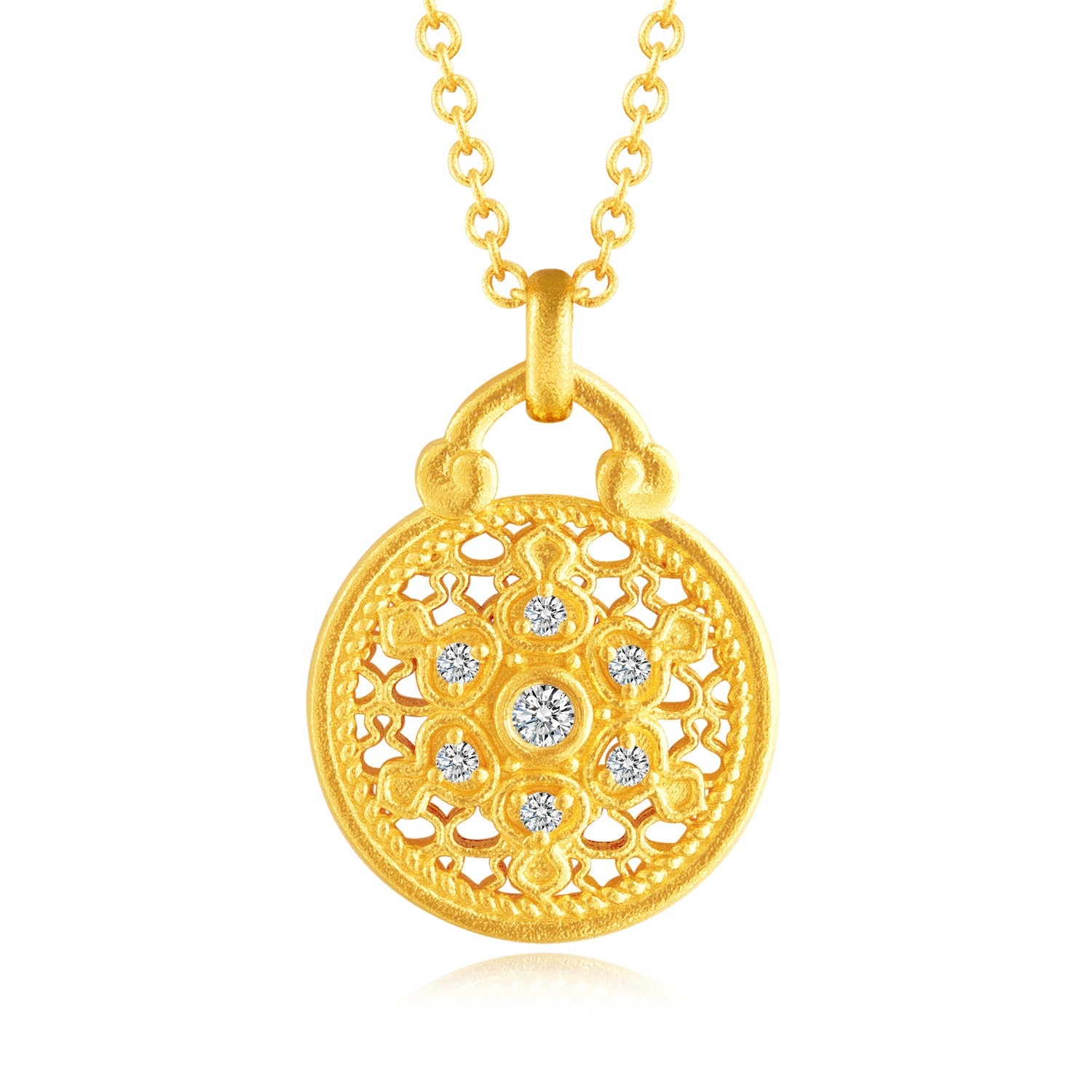 24K Gold Diamond Necklace for Women - Elegant & Luxurious Jewelry Gift for Anniversary, Wedding, or Special Occasions