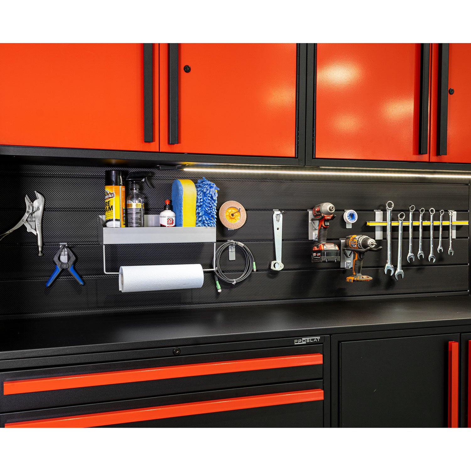 80 Inch ProCore Plus Slatwall Backsplash Panel - Durable PVC Wall Protection for Retail Stores, Kitchens & Garages - Easy to Clean & Install