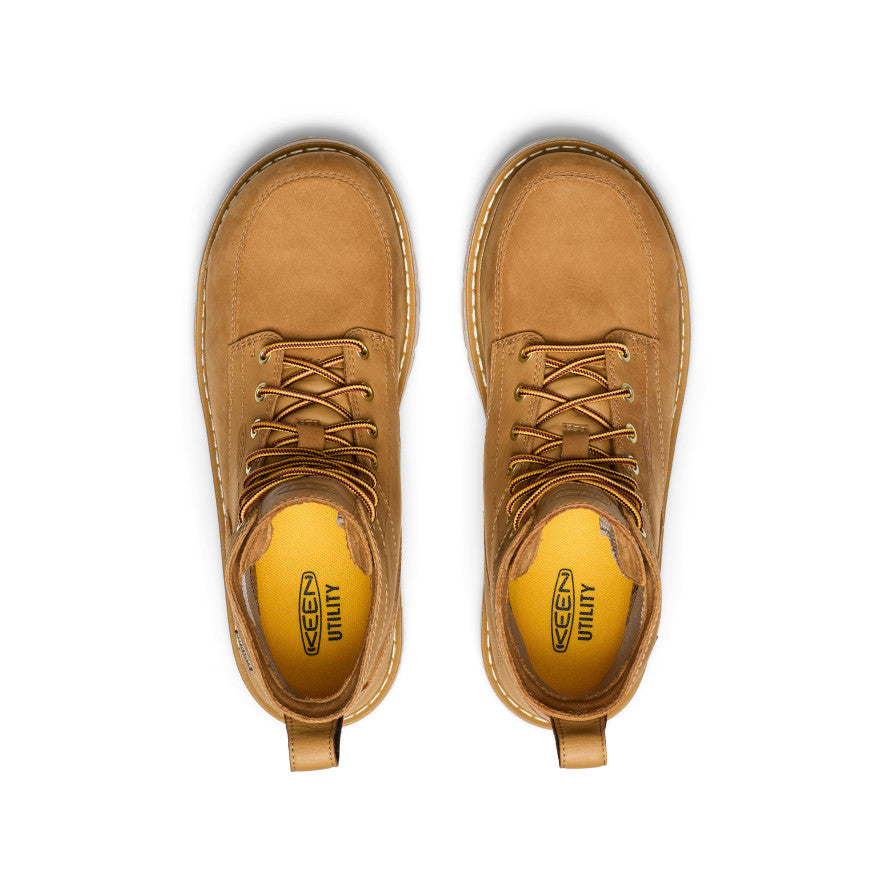 Men's San Jose 6 Waterproof 90° Heel Work Boot with Aluminum Toe - Bistre/Gum - Slip Resistant Safety Shoes for Construction, Warehouse & Outdoor Work