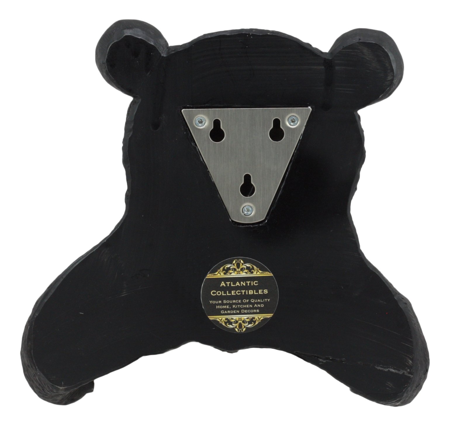 Ebros Whimsical Black Bear Toilet Paper Holder - Rustic Cabin Bathroom Wall Decor (8.25