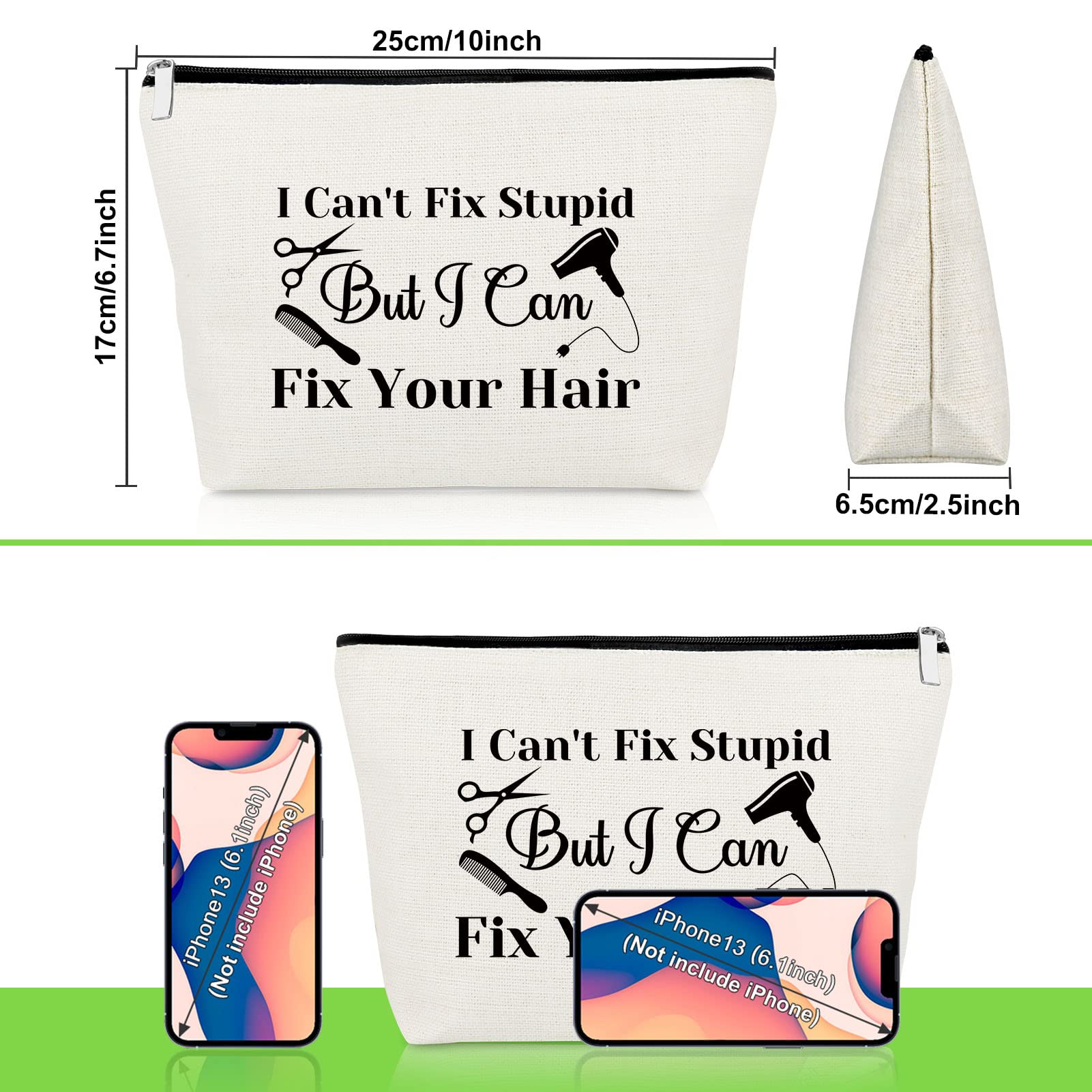 Funny Hair Stylist Gift Set - Makeup Bag & Cosmetic Pouch for Women | Perfect for Cosmetology Graduation, Salon Thank You Gifts, Retirement Presents & Friendship Tokens | Great for Daily Use, Travel & Professional Styling