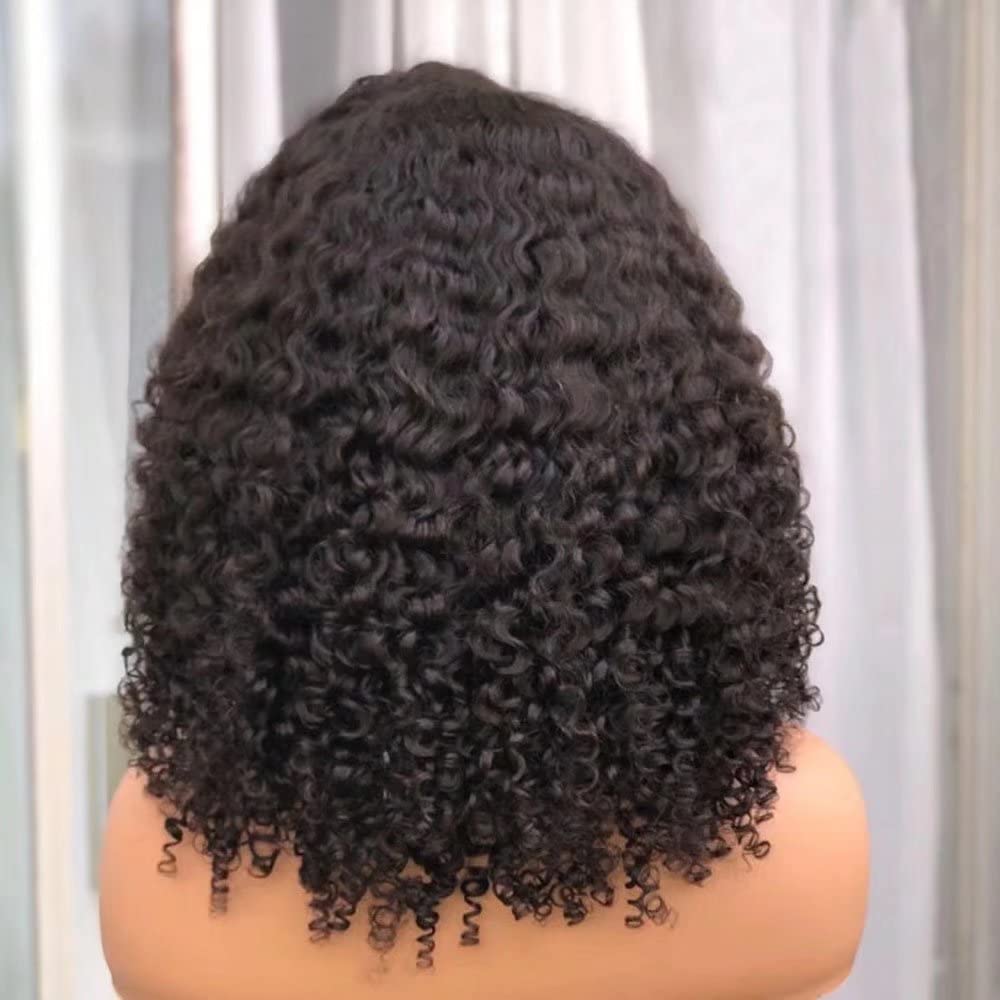 Imeya 13x6 HD Lace Front Wig - 180% Density Brazilian Virgin Human Hair Deep Wave Wig with Pre-Plucked Baby Hair & Transparent Lace - Natural Looking Curly Lace Front Wig for Black Women (14 Inch) - Perfect for Daily Wear, Special Occasions & Protective Styling
