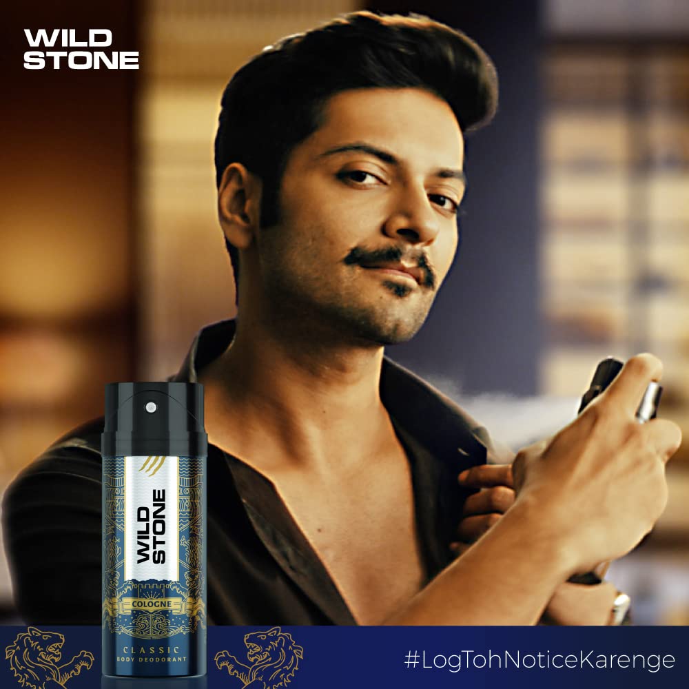 Wild Stone Classic Cologne & Beyond Deodorant for Men - Long Lasting Fragrance, 225ml + 150ml Twin Pack | Fresh Scent for Daily Use, Gym & Office