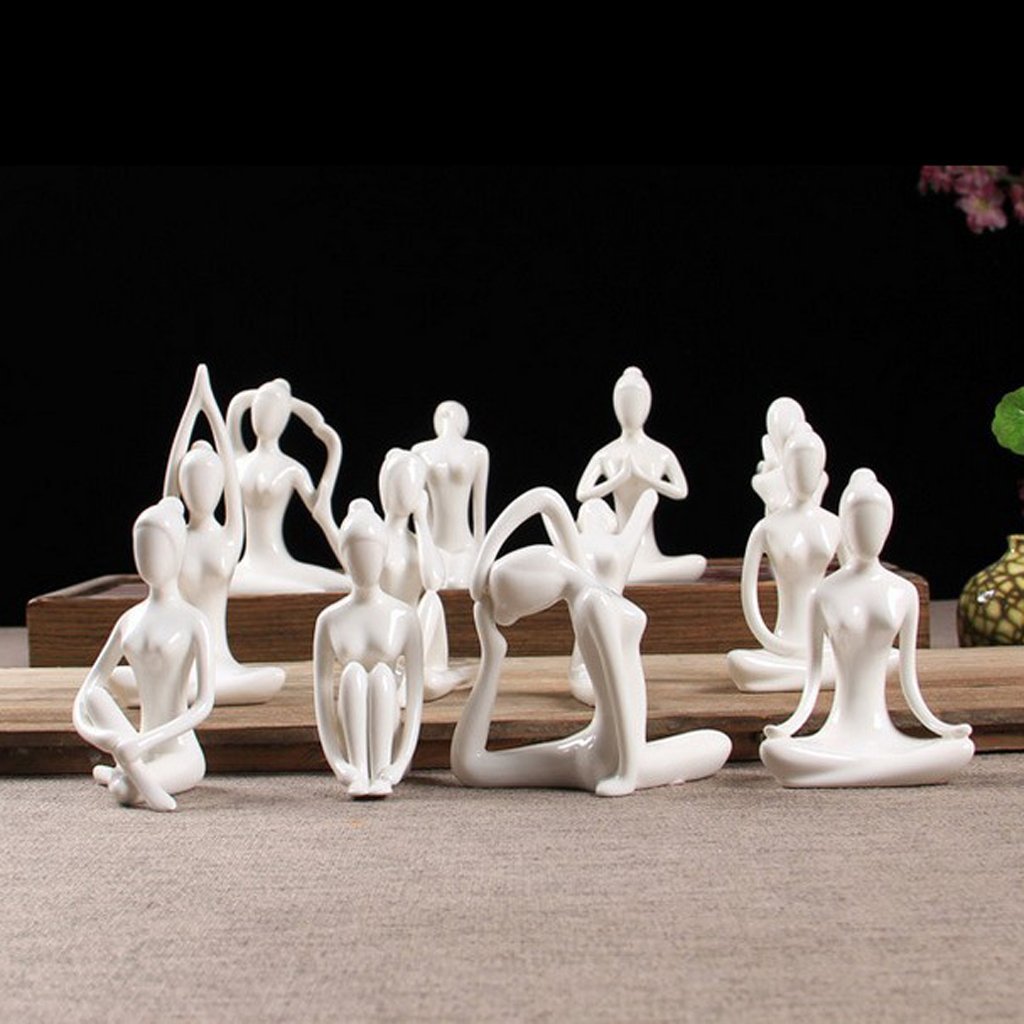 Ceramic Yoga Buddha Statue for Meditation - Handcrafted Zen Sculpture for Home, Office, Yoga Studio & Garden Decor | Perfect for Meditation Spaces, Feng Shui & Gift Giving