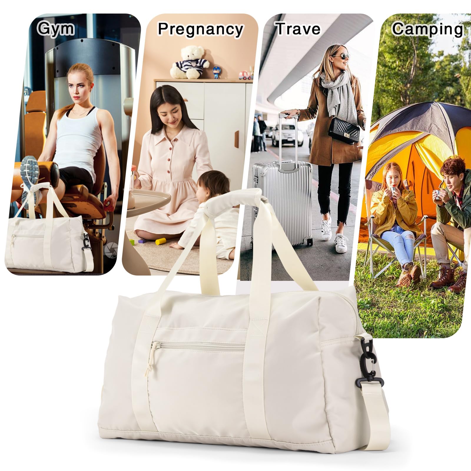 Waterproof Travel Duffle Bag - Sport Gym Bag for Men & Women with Wet Pocket - Weekender Carry On Tote for Airplane - Perfect for Workouts, Travel & Weekend Getaways