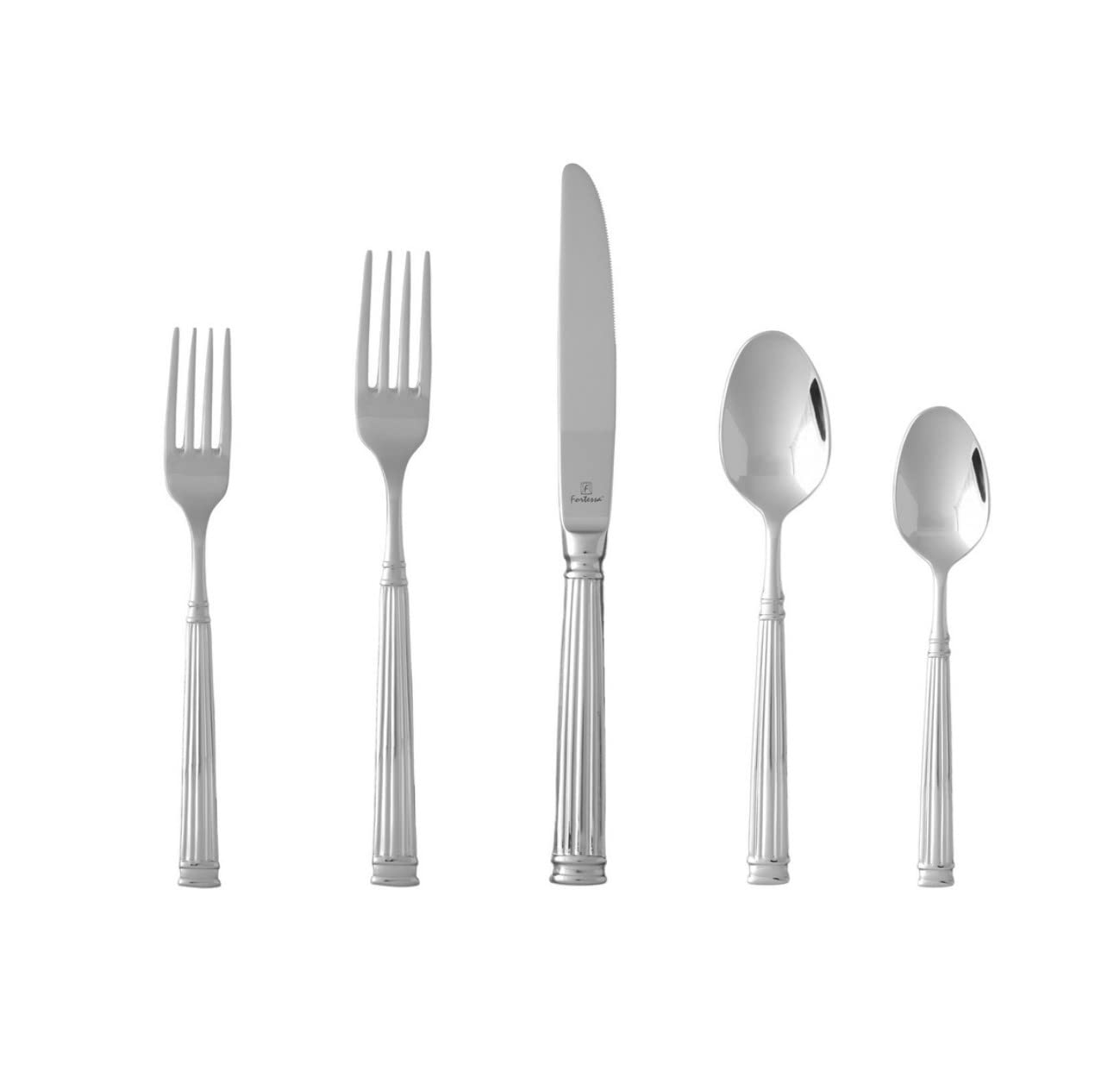 Fortessa Doria 20-Piece Stainless Steel Flatware Set - Elegant Dinnerware for Formal Dining, Wedding Gifts & Home Entertaining
