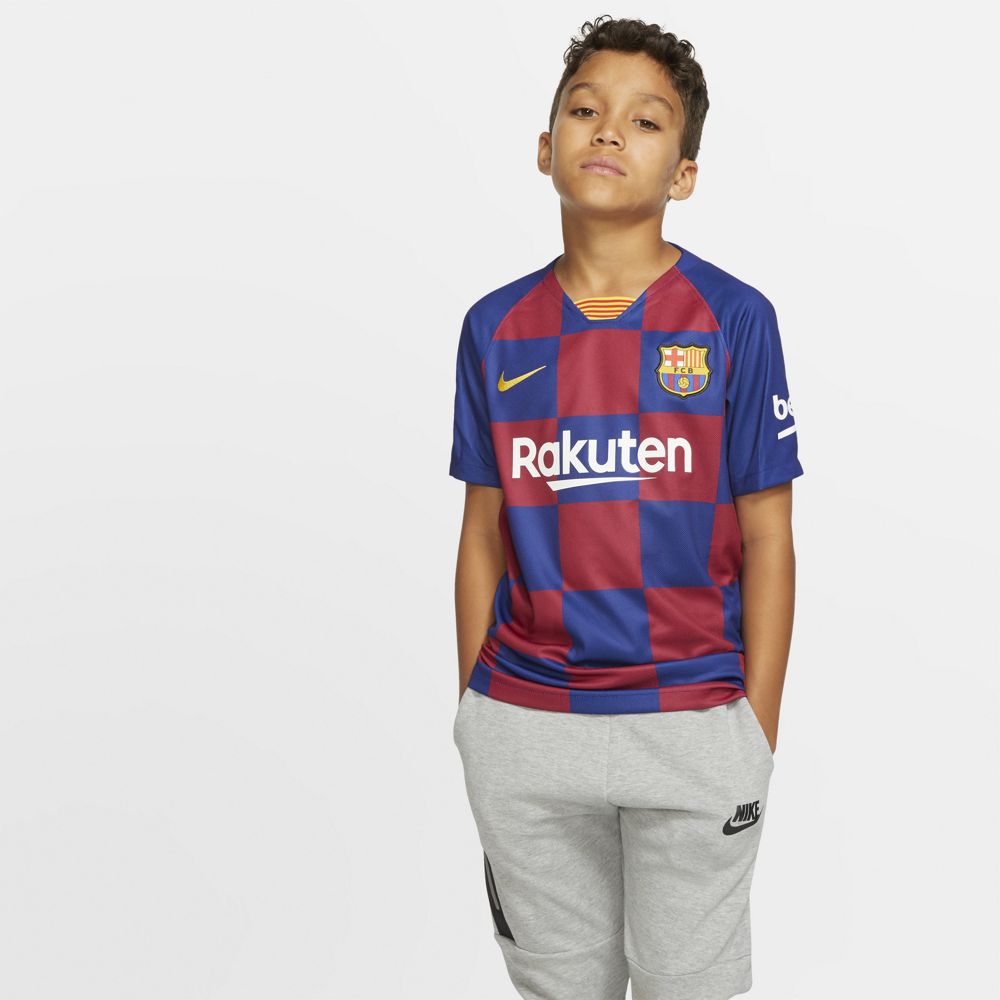 Nike FC Barcelona 2019/20 Stadium Home Big Kids' Soccer Jersey - Authentic Youth Football Shirt for Boys & Girls - Perfect for Match Day, Training & Fan Support