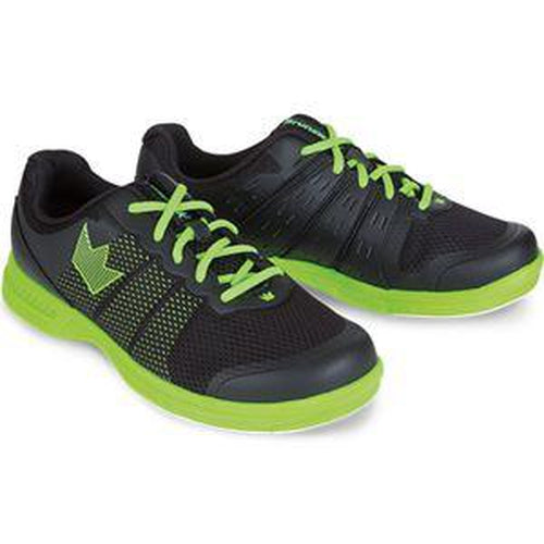 Brunswick Men's Fuze Black Neon Green Bowling Shoes - Lightweight & Comfortable for League Play & Casual Bowling