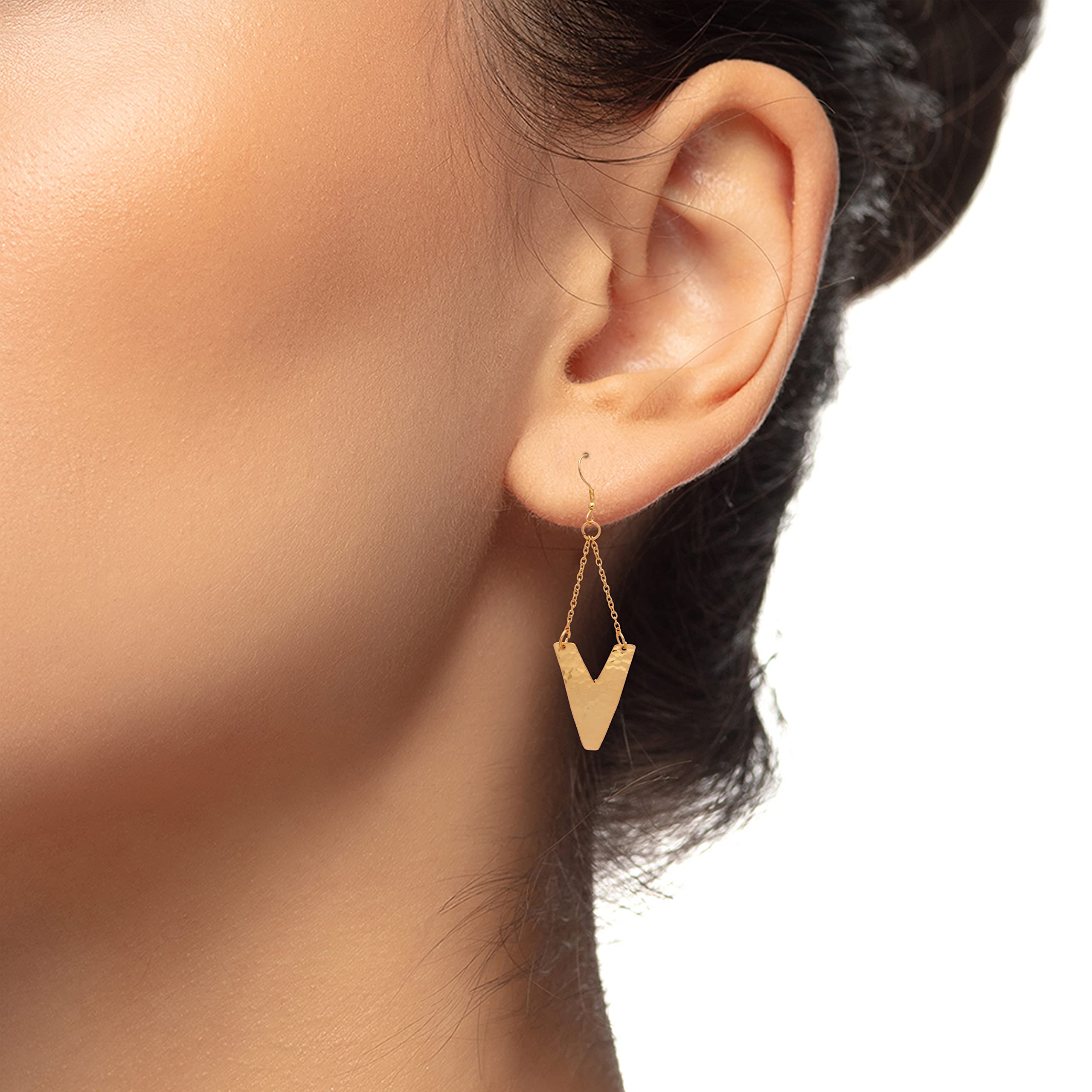 Veracity Jewelry 18K Yellow Gold Plated Handmade Dangle Earrings for Women - Elegant Fashion Jewelry Gift for Her - Designer Gold Filled Earrings for Birthday, Anniversary & Special Occasions - VE-575
