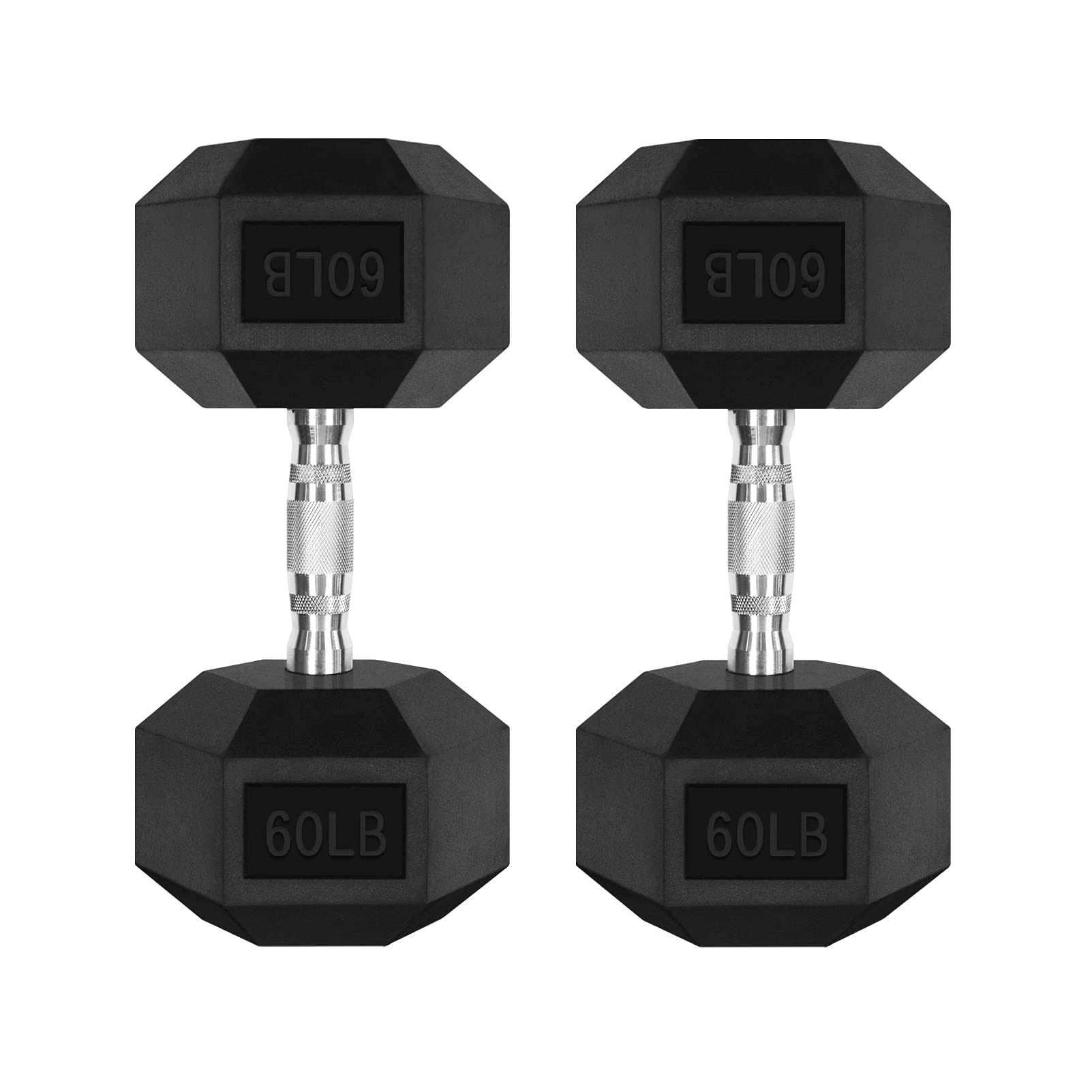 RitFit 5-300LBS Rubber Encased Hex Dumbbell Set with Optional Rack - Home Gym Strength Training Equipment for Men & Women - Perfect for Weight Lifting, CrossFit, and Full Body Workouts at Home