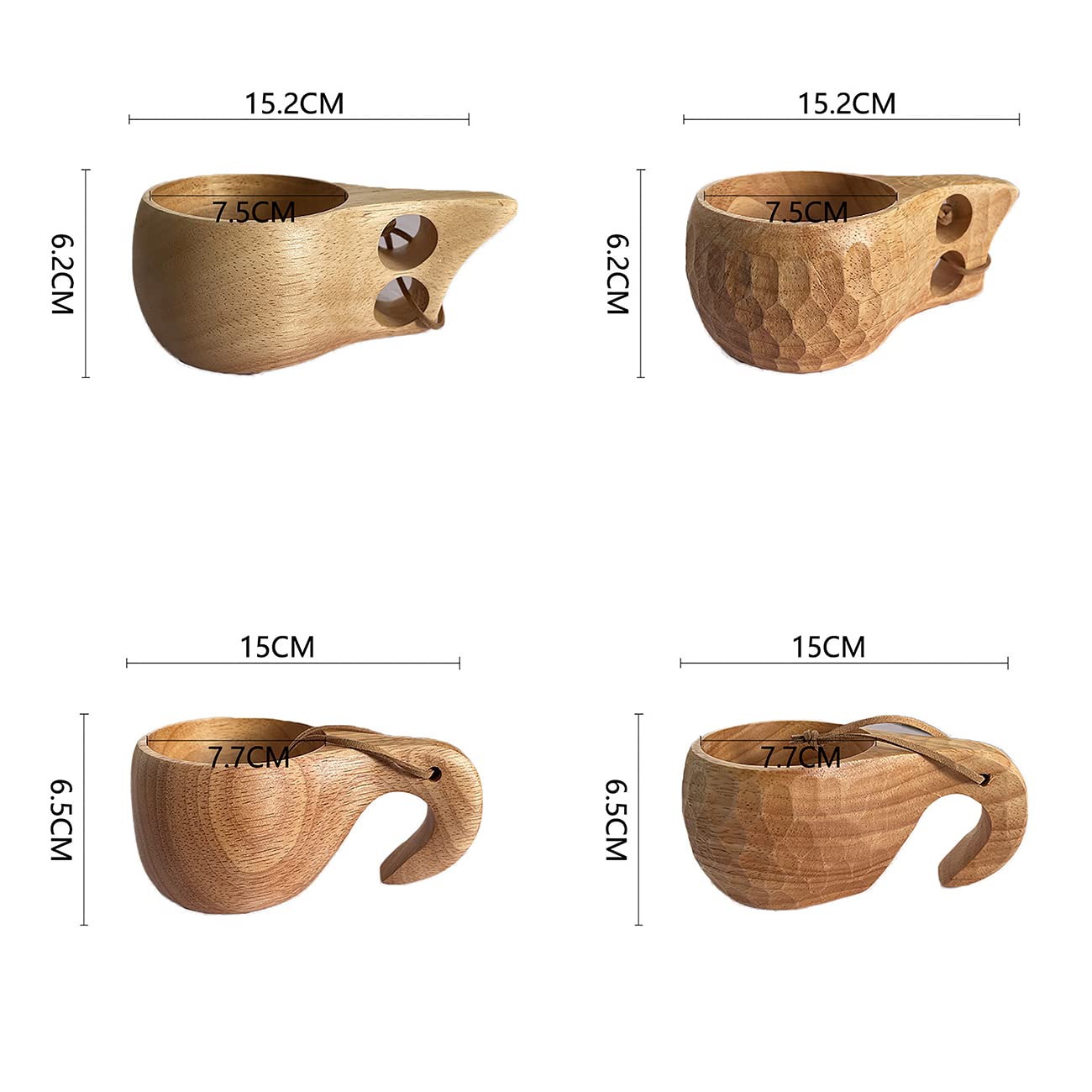 Handmade Kuksa Wooden Cup - Nordic Style Wooden Mug for Coffee, Tea & Milk - Rustic Farmhouse Table Decor & Camping Mug Set - Perfect for Outdoor Adventures, Cozy Home Decor & Cabin Living