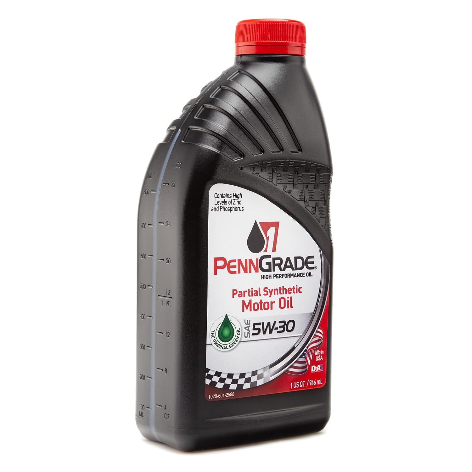 PENN GRADE 1 71096 Synthetic Blend High Performance Motor Oil SAE 5W-30 - 1 Quart (12 Pack) - Ideal for Cars, Trucks & High Mileage Engines