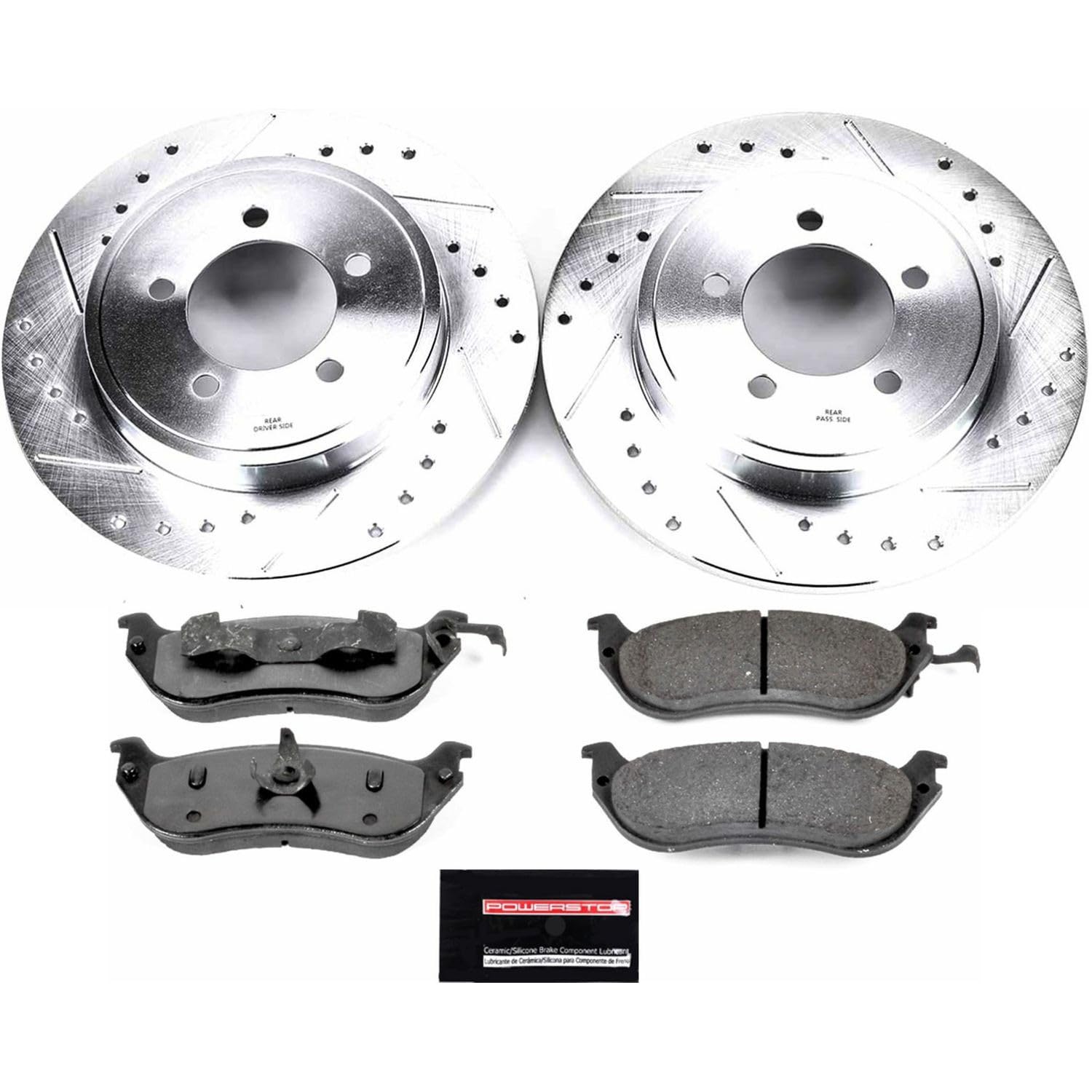 Power Stop K3150-36 Rear Z36 Truck & Tow Brake Kit - Carbon Fiber Ceramic Brake Pads & Drilled/Slotted Rotors | Heavy-Duty Braking for Towing, Hauling & Off-Road Adventures