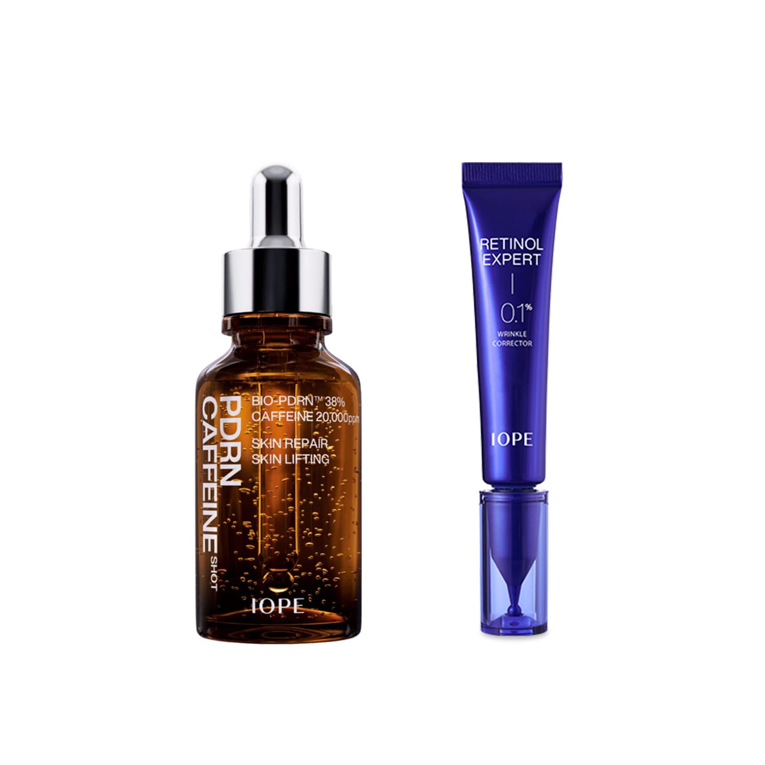 IOPE PDRN Caffeine Shot with Retinol Expert 0.1% Wrinkle Corrector Serum - Anti-Aging Face Treatment for Fine Lines & Wrinkles - Perfect for Night Skincare Routine & Daily Moisturizing