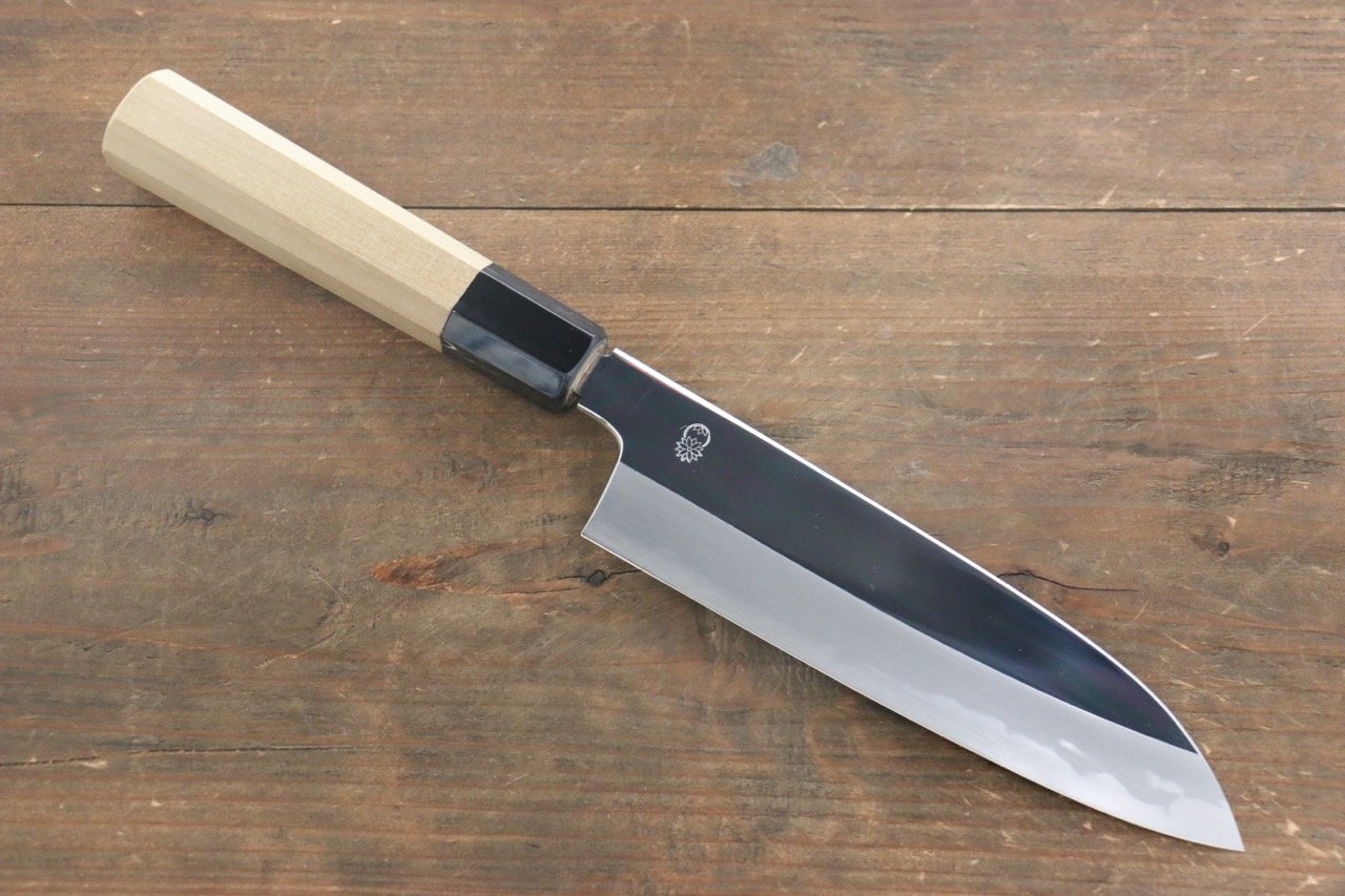 Choyo 180mm White Steel Santoku Knife with Mirrored Finish & Magnolia Wood Handle - Perfect for Slicing, Dicing, and Chopping Vegetables, Meat, and Fish in Professional Kitchens and Home Cooking