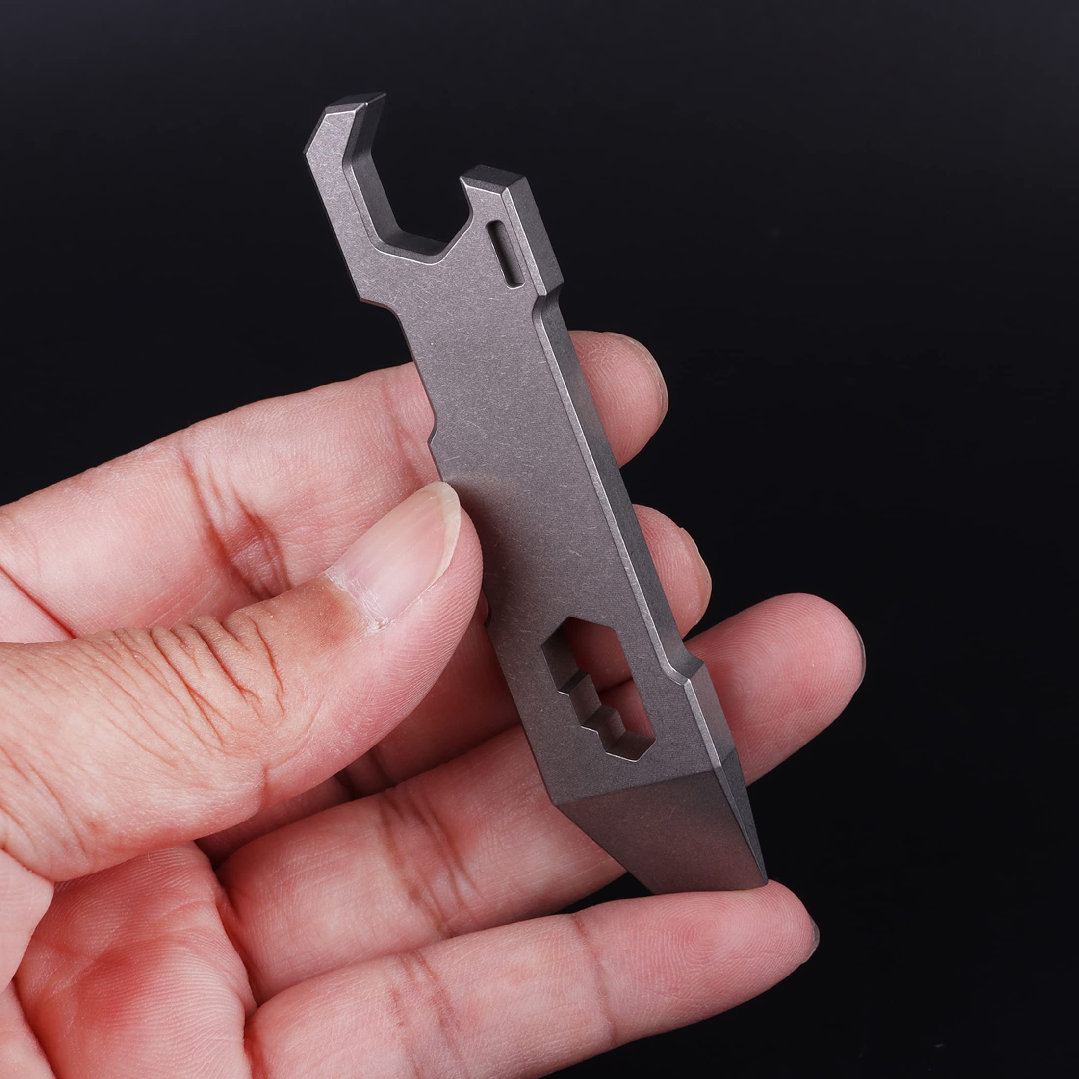 Premium Titanium EDC Pry Bar Multi-Tool - Compact Keychain Bottle Opener, Wrench & Survival Tool for Camping, Hiking & Everyday Carry (EDC)
