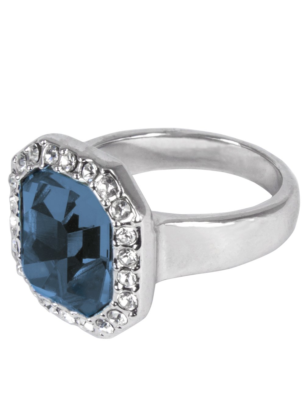 Emerald Cut Crystal Ring - Swarovski Rhodium Plated for Elegant Occasions