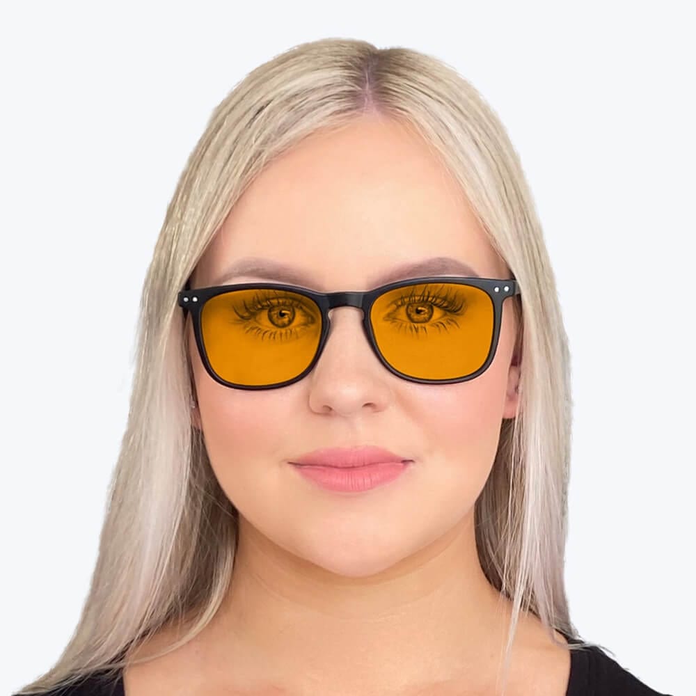 SunDown Taylor Blue Light Blocking Glasses - Black | Reduce Eye Strain & Improve Sleep | Perfect for Nighttime Screen Use & Gaming