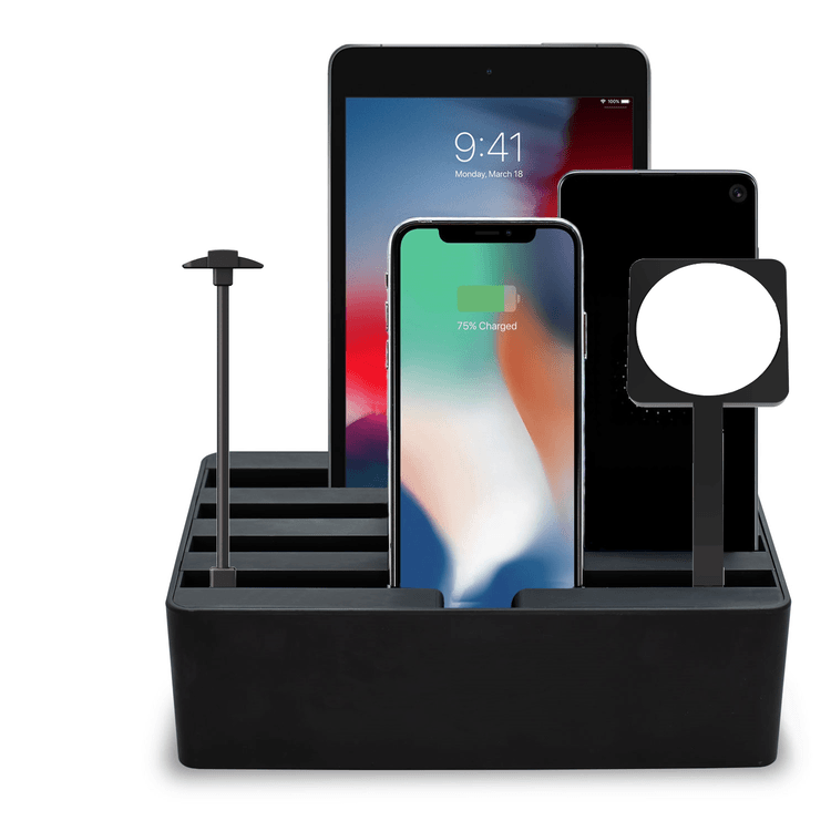 ALLDOCK Black MagSafe Charging Station - 3-in-1 Wireless Charger for iPhone, Apple Watch & AirPods | Compact Desktop Organizer for Home & Office Use
